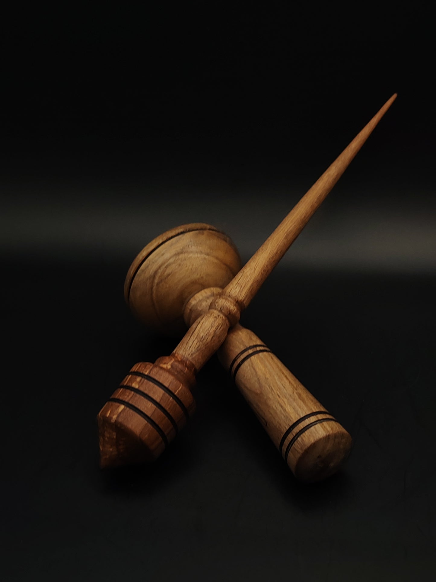 Support Spindle Set: Walnut Wood (25 cm / 9.84 in, 24 g / 0.85 oz) with Walnut Lap Support Bowl