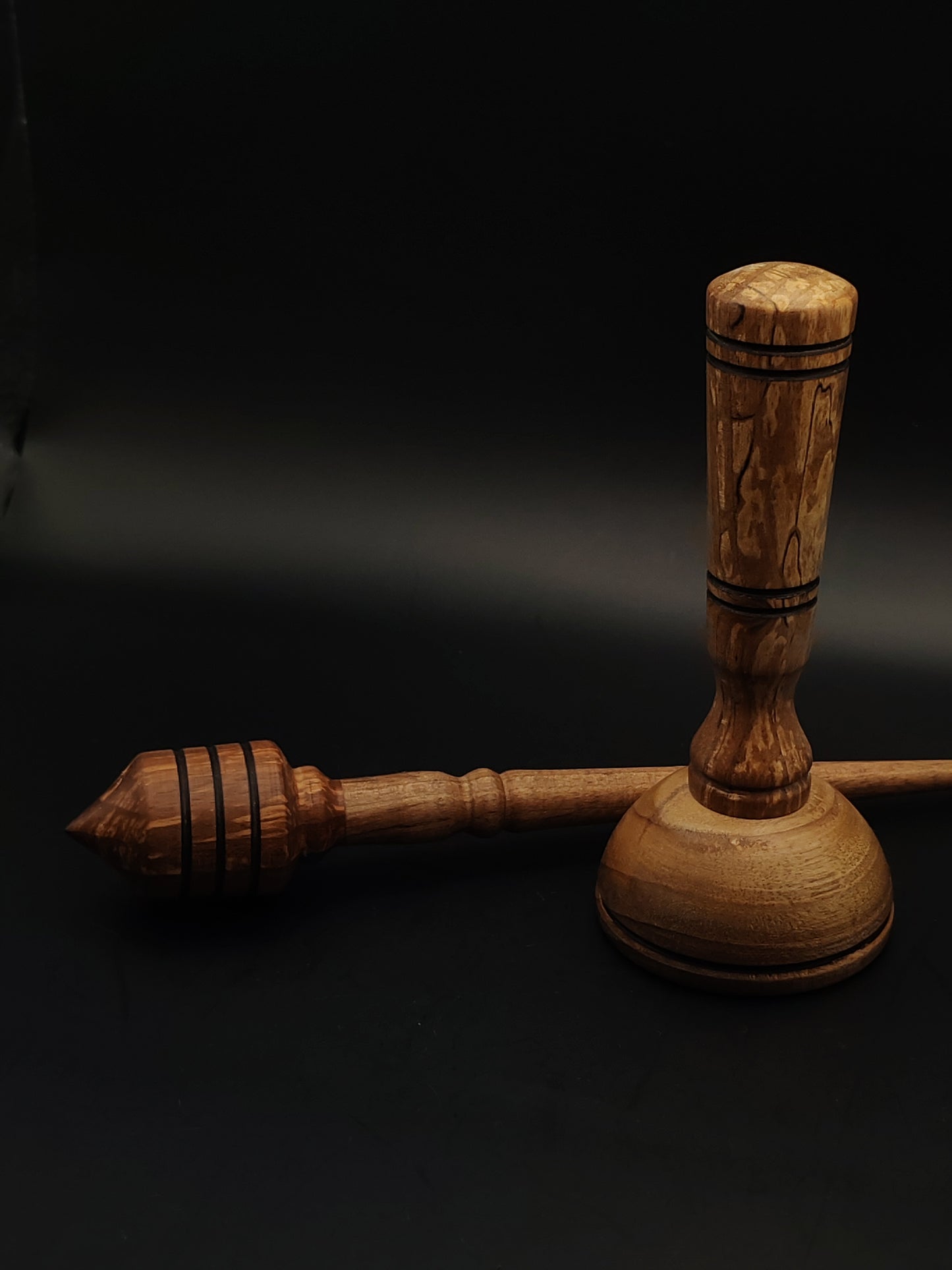 Support Spindle Set: Walnut Wood (25 cm / 9.84 in, 24 g / 0.85 oz) with Walnut Lap Support Bowl