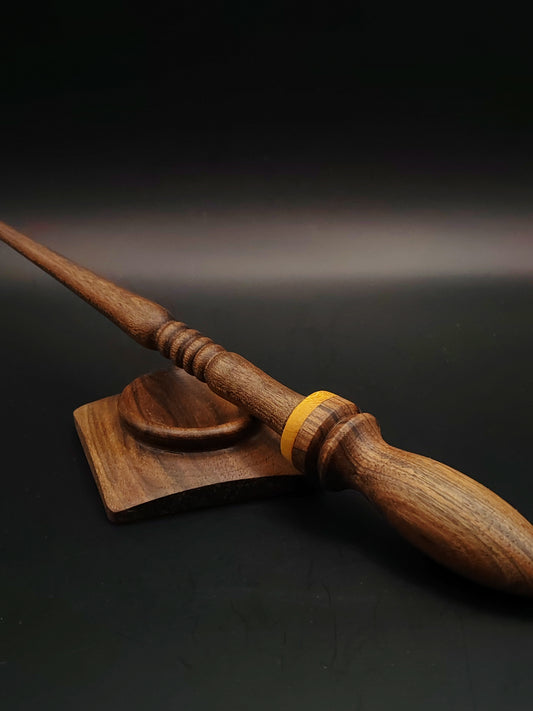 Artisan Support Spindle Set: Walnut & Mulberry Wood (26 cm / 10.24 in, 26 g / 0.92 oz) with Walnut Support Bowl