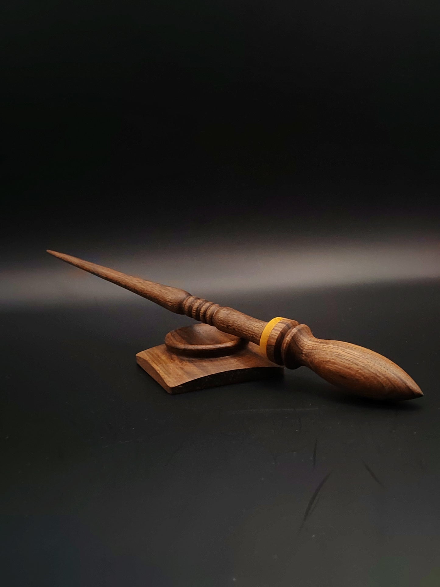 Artisan Support Spindle Set: Walnut & Mulberry Wood (26 cm / 10.24 in, 26 g / 0.92 oz) with Walnut Support Bowl
