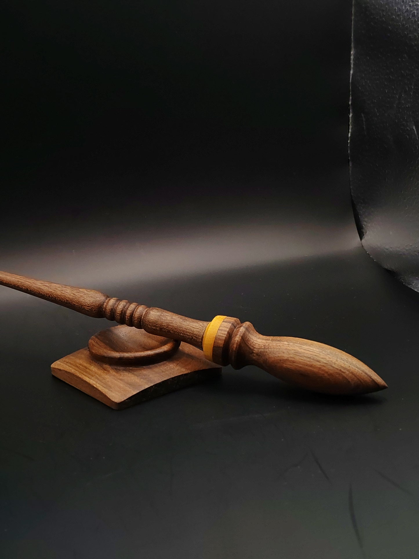 Artisan Support Spindle Set: Walnut & Mulberry Wood (26 cm / 10.24 in, 26 g / 0.92 oz) with Walnut Support Bowl