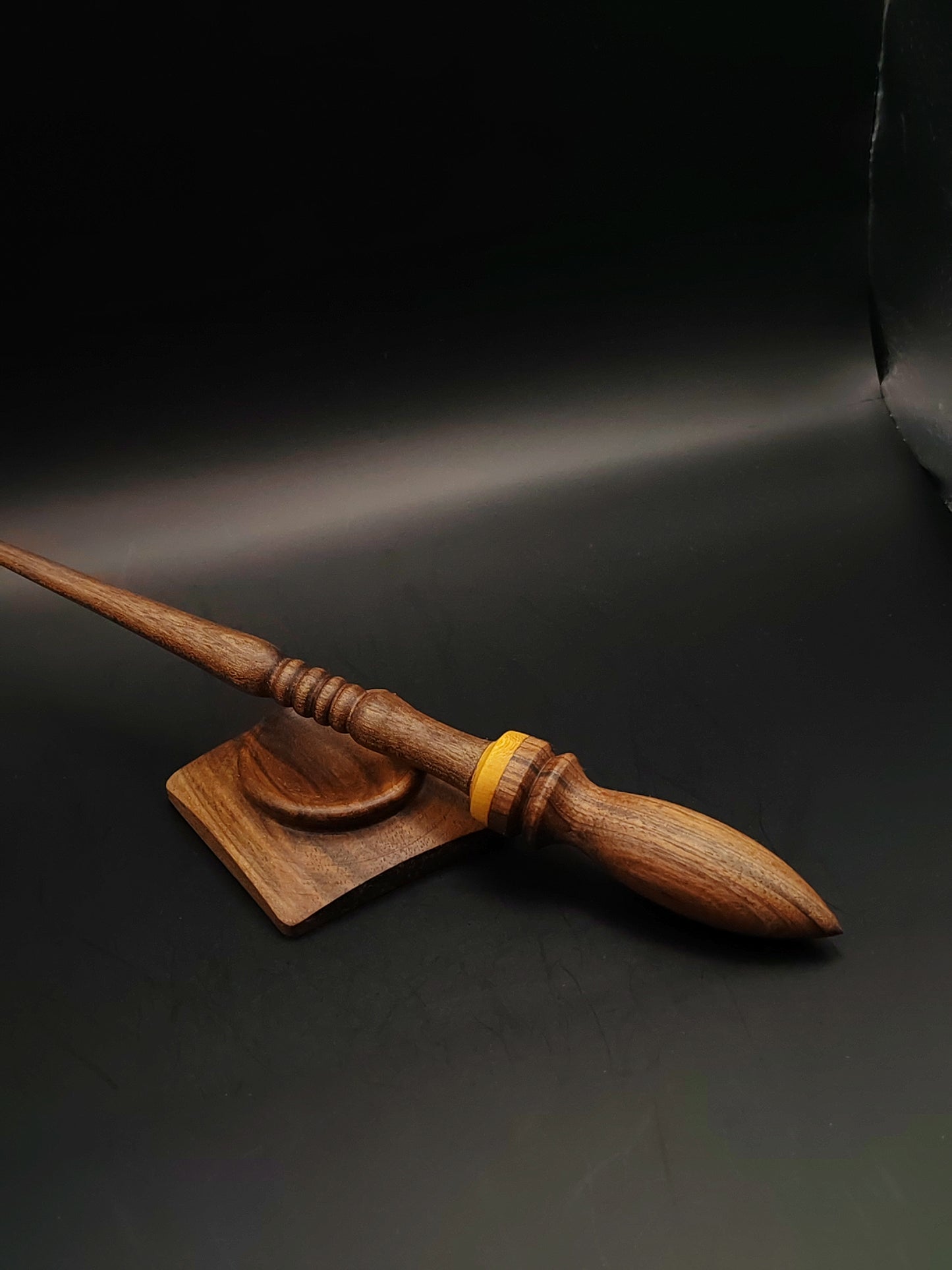 Artisan Support Spindle Set: Walnut & Mulberry Wood (26 cm / 10.24 in, 26 g / 0.92 oz) with Walnut Support Bowl