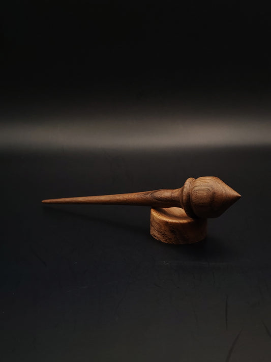 Mini Support Spindle Set: Walnut Wood (15 cm / 5.91 in, 13 g / 0.46 oz) with Tiny Walnut Support Bowl