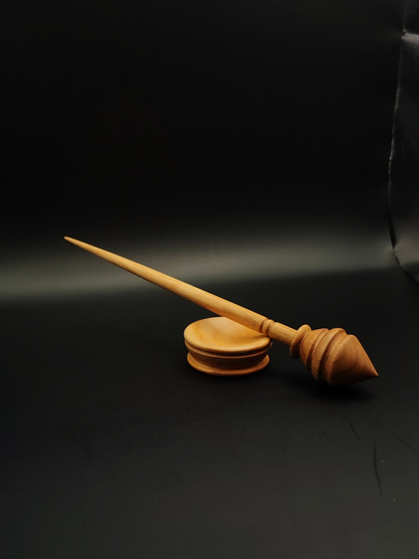 Support Spindle Set: Pear Wood (24 cm / 9.45 in, 21 g / 0.74 oz) with Beech Support Bowl