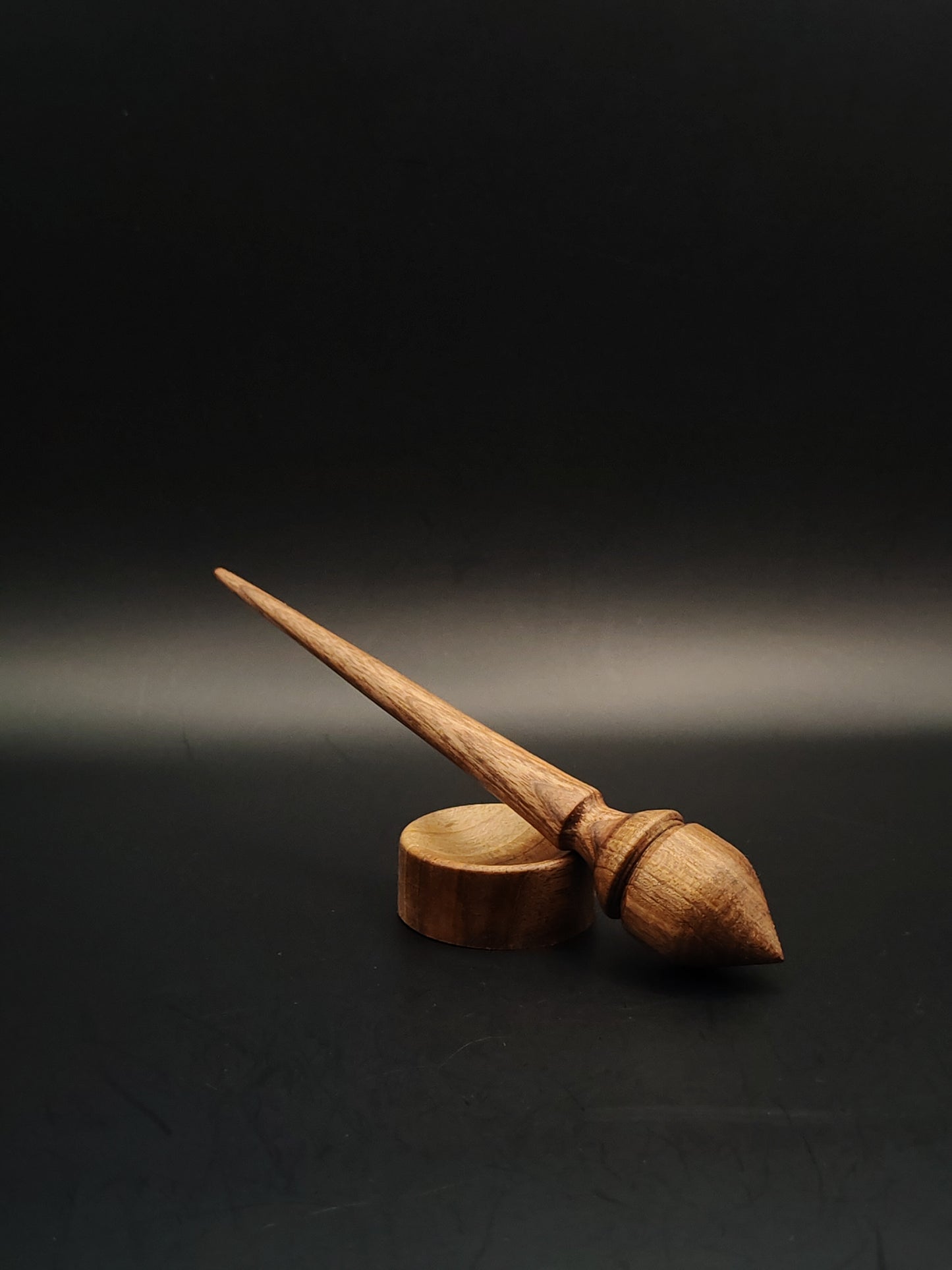 Mini Walnut Support Spindle Set – 13g / 0.46oz, 15cm / 5.9in – With Tiny Walnut Support Bowl | Compact Spinning Tool | Organic Wax Finish