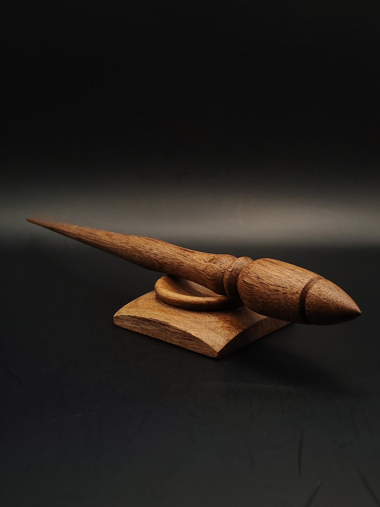 Goddess Support Spindle Set: Walnut Wood (24 cm / 9.45 in, 25 g / 0.88 oz) with Walnut Support Bowl