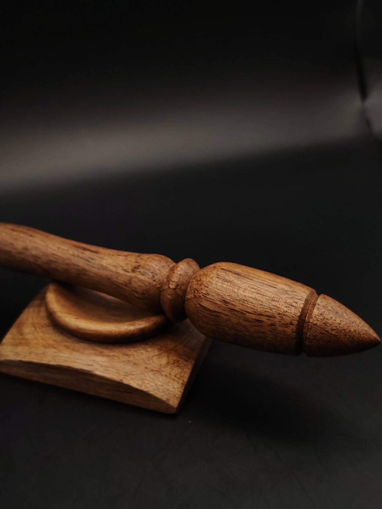 Goddess Support Spindle Set: Walnut Wood (24 cm / 9.45 in, 25 g / 0.88 oz) with Walnut Support Bowl