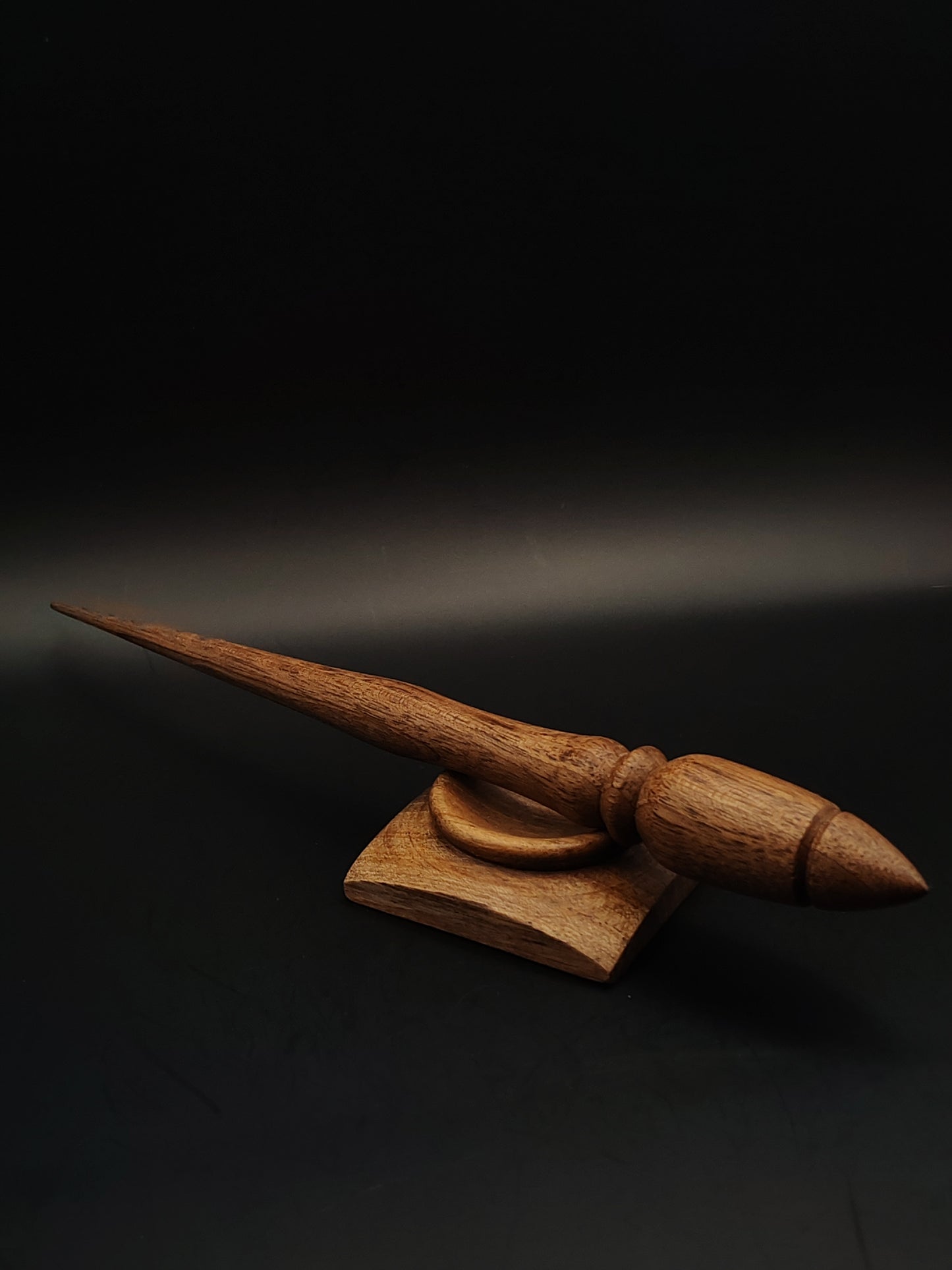 Goddess Support Spindle Set: Walnut Wood (24 cm / 9.45 in, 25 g / 0.88 oz) with Walnut Support Bowl