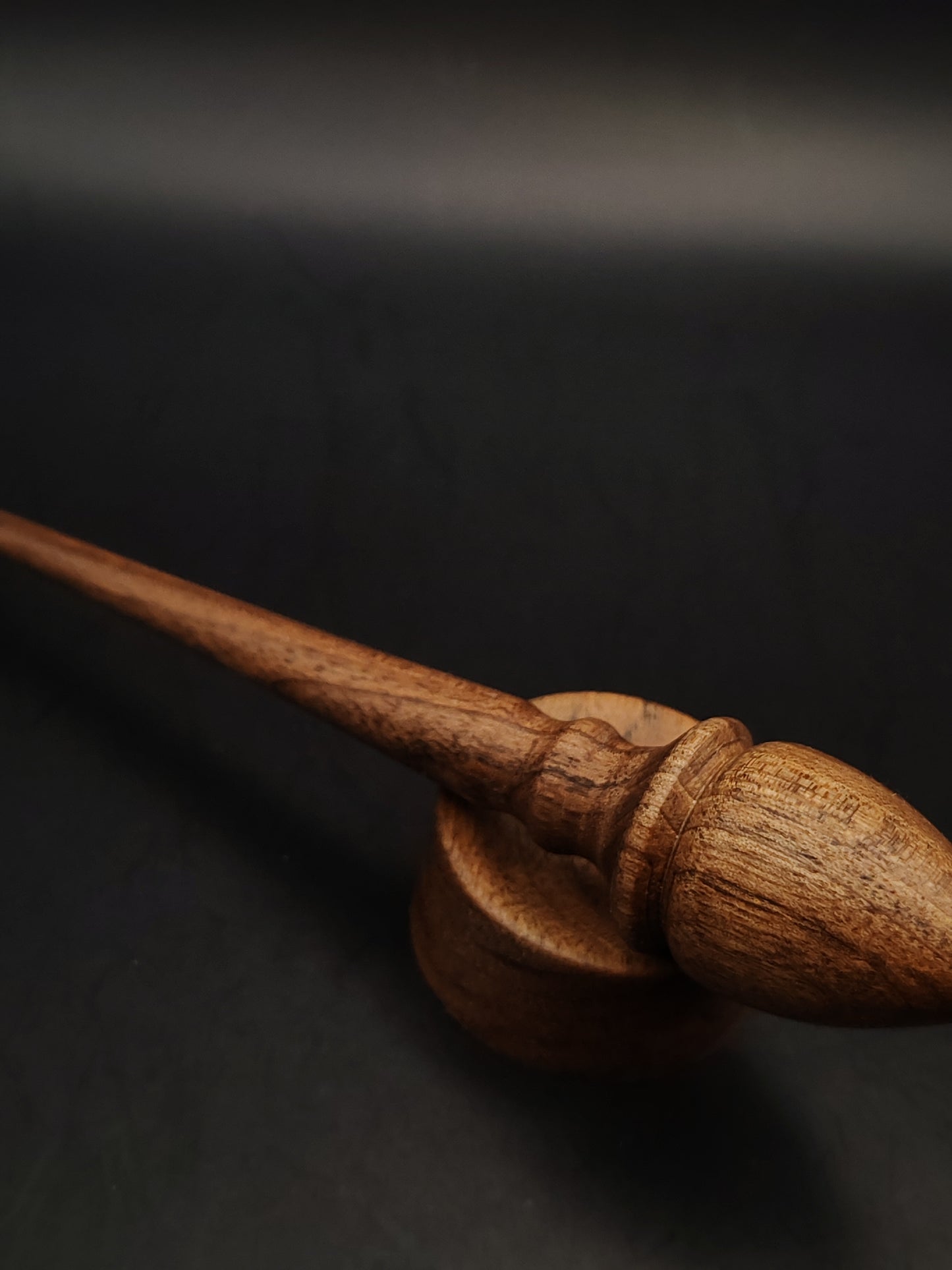 Mini Support Spindle Set: Walnut Wood (15 cm / 5.91 in, 12 g / 0.42 oz) with Tiny Walnut Support Bowl