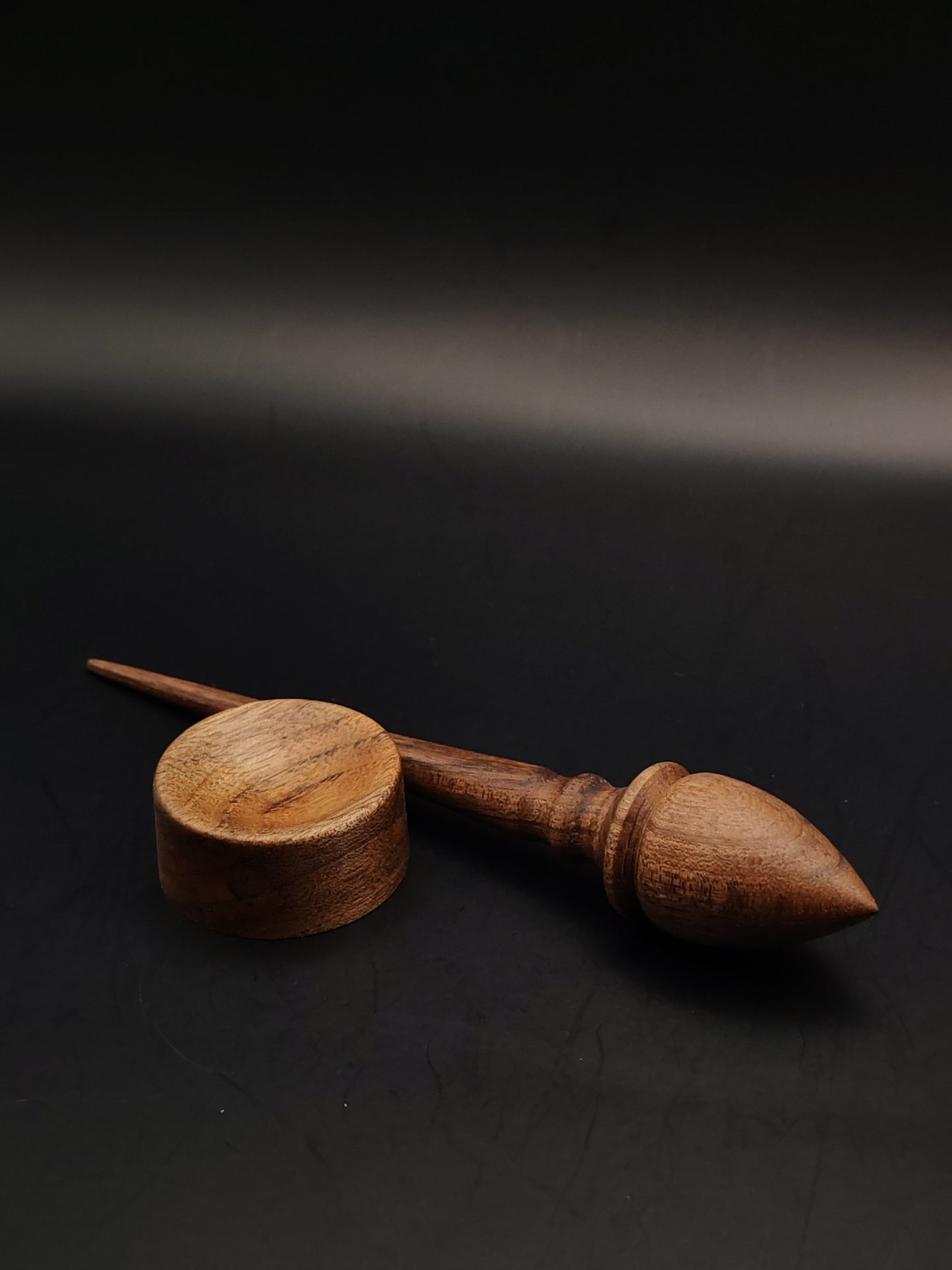 Mini Support Spindle Set: Walnut Wood (15 cm / 5.91 in, 12 g / 0.42 oz) with Tiny Walnut Support Bowl