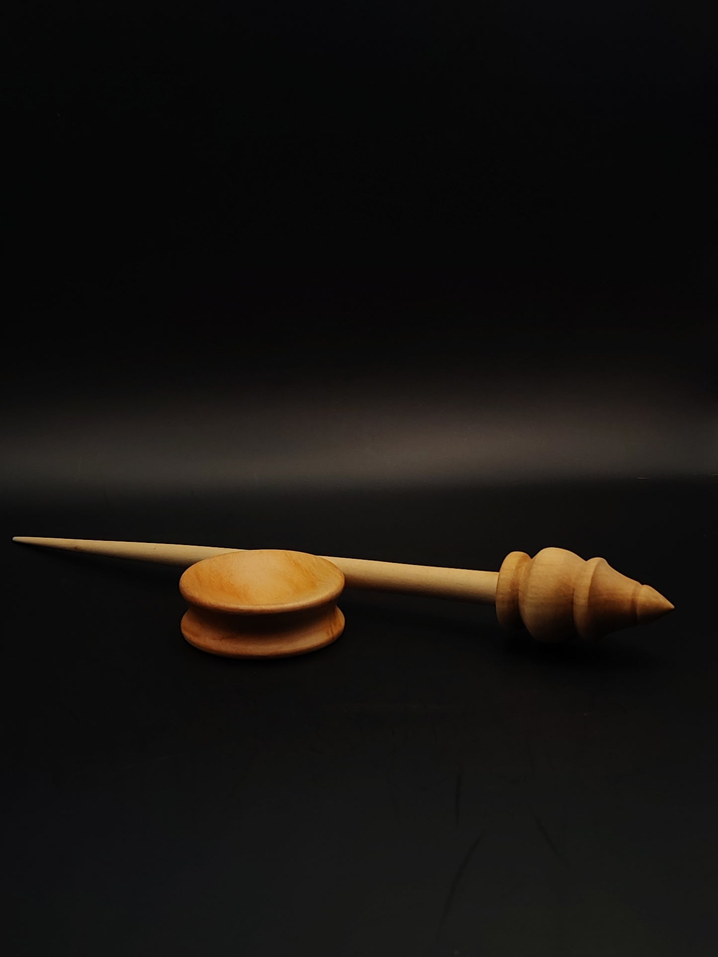 Support Spindle Set: Tilia Shaft & Pear Whorl (26 cm / 10.24 in, 19 g / 0.67 oz) with Pear Support Bowl
