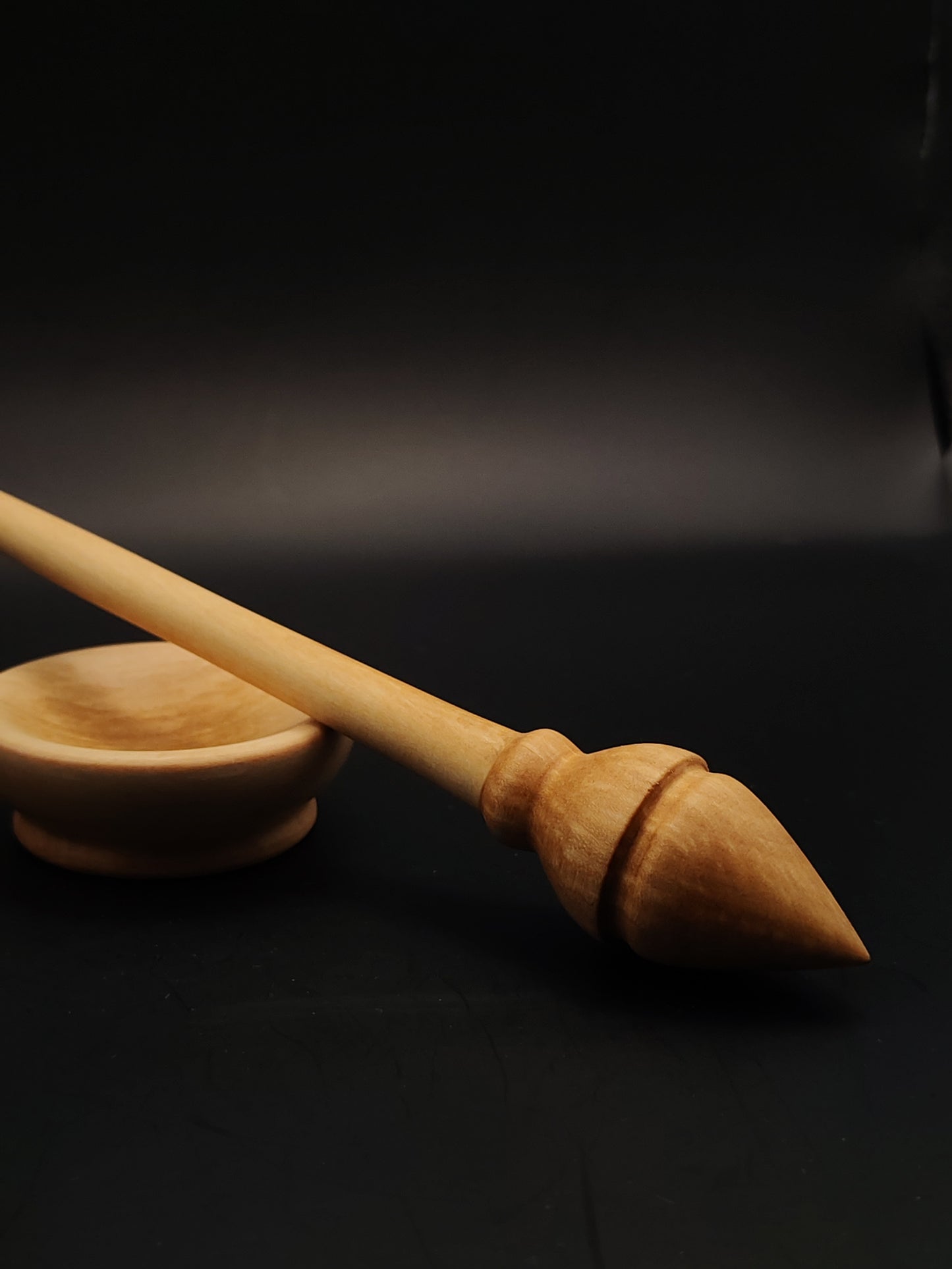 Alder Support Spindle Set – 15g / 0.53oz, 24cm / 9.45in – With Beech Support Bowl | Lightweight Spinning Tool | Organic Wax Finish