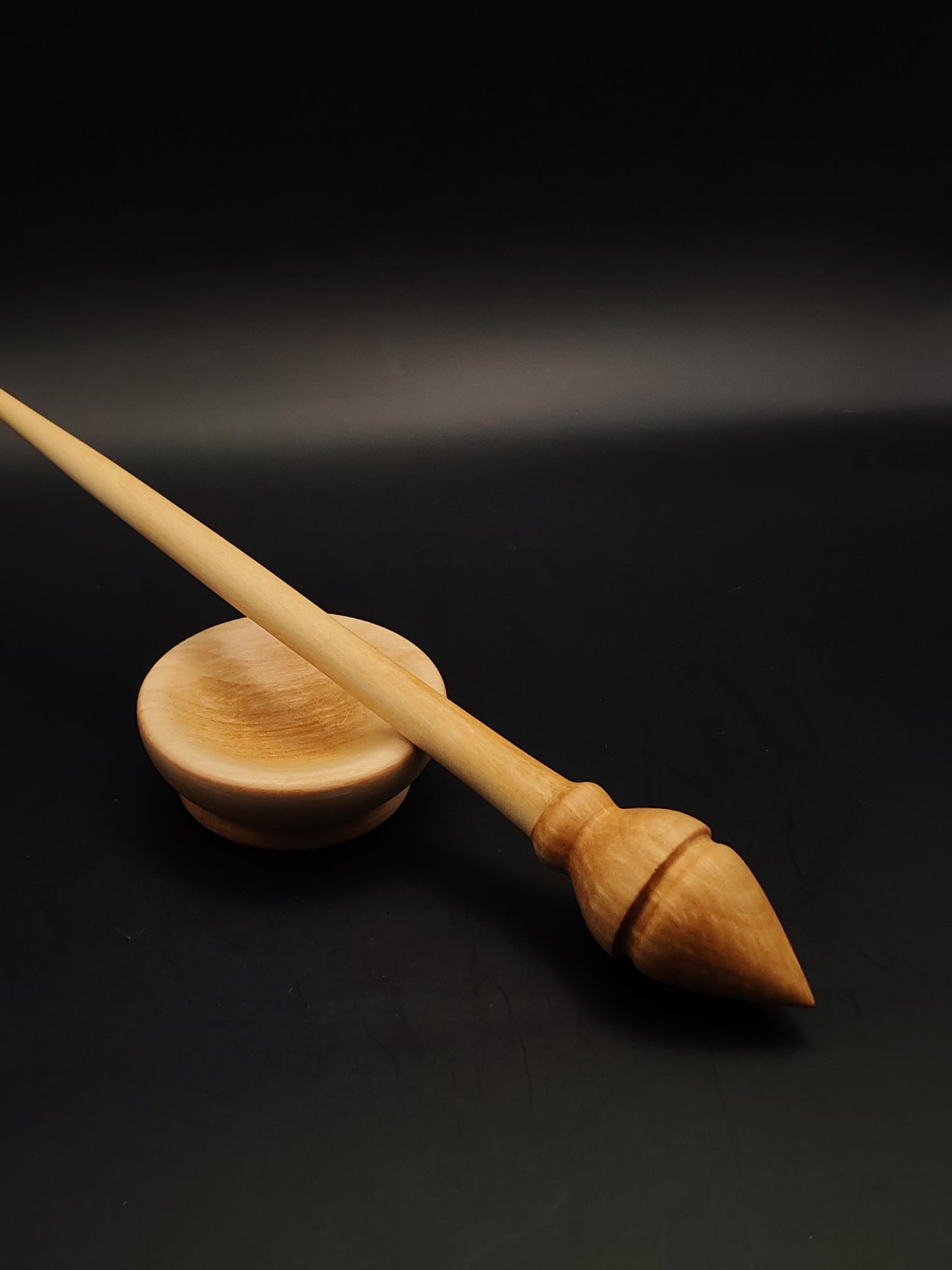 Alder Support Spindle Set – 15g / 0.53oz, 24cm / 9.45in – With Beech Support Bowl | Lightweight Spinning Tool | Organic Wax Finish