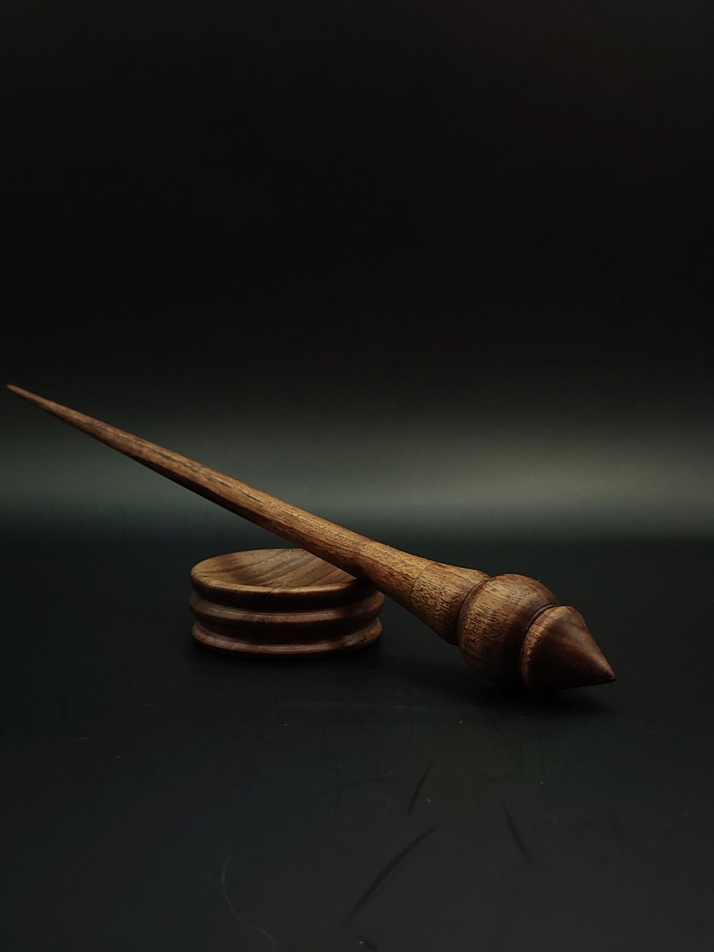 Support Spindle Set: Walnut Wood (24.8 cm / 9.76 in, 19 g / 0.67 oz) with Walnut Support Bowl