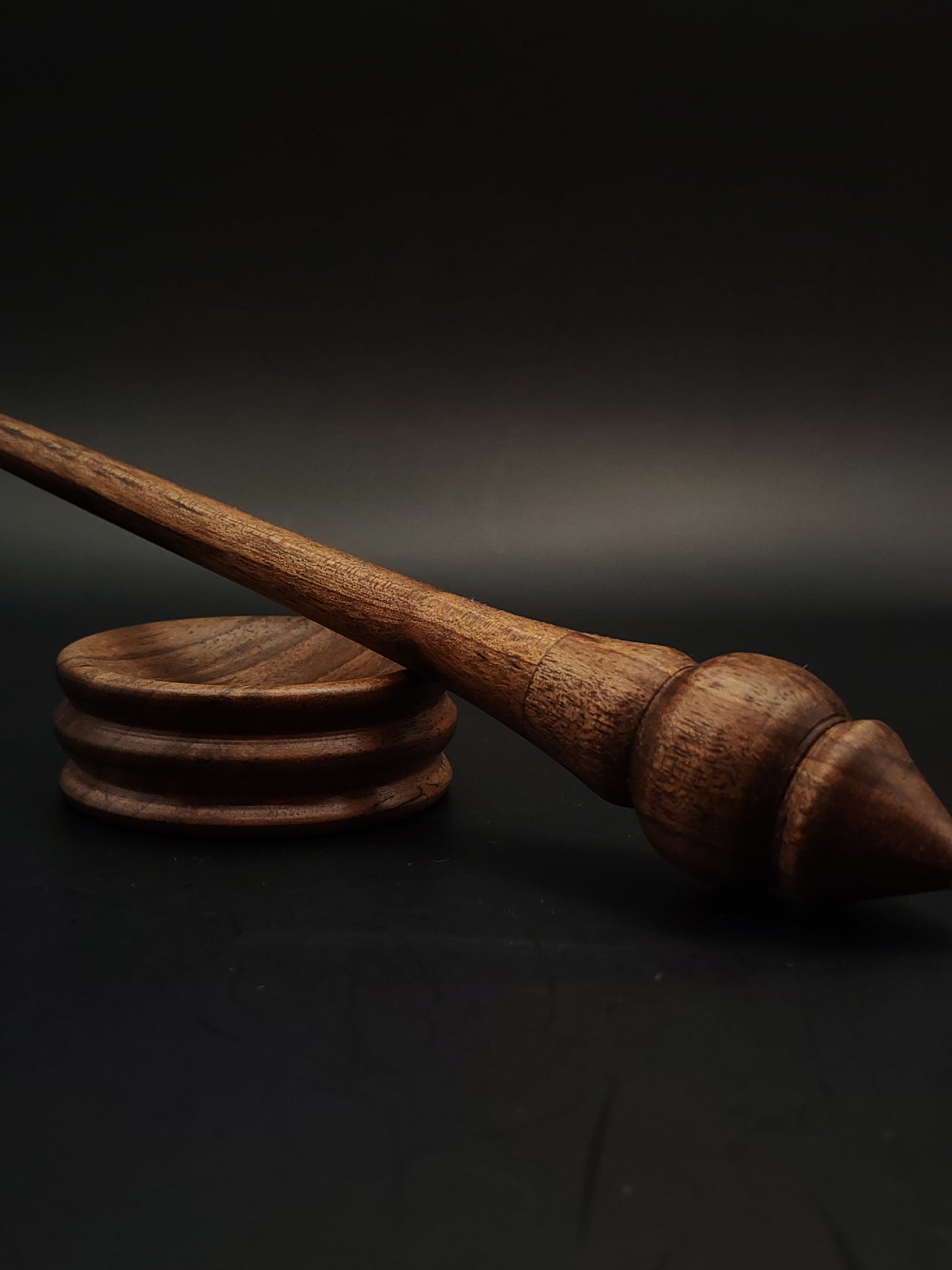 Support Spindle Set: Walnut Wood (24.8 cm / 9.76 in, 19 g / 0.67 oz) with Walnut Support Bowl