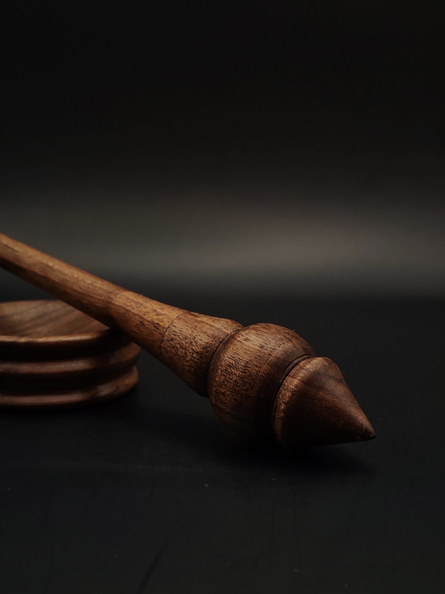 Support Spindle Set: Walnut Wood (24.8 cm / 9.76 in, 19 g / 0.67 oz) with Walnut Support Bowl