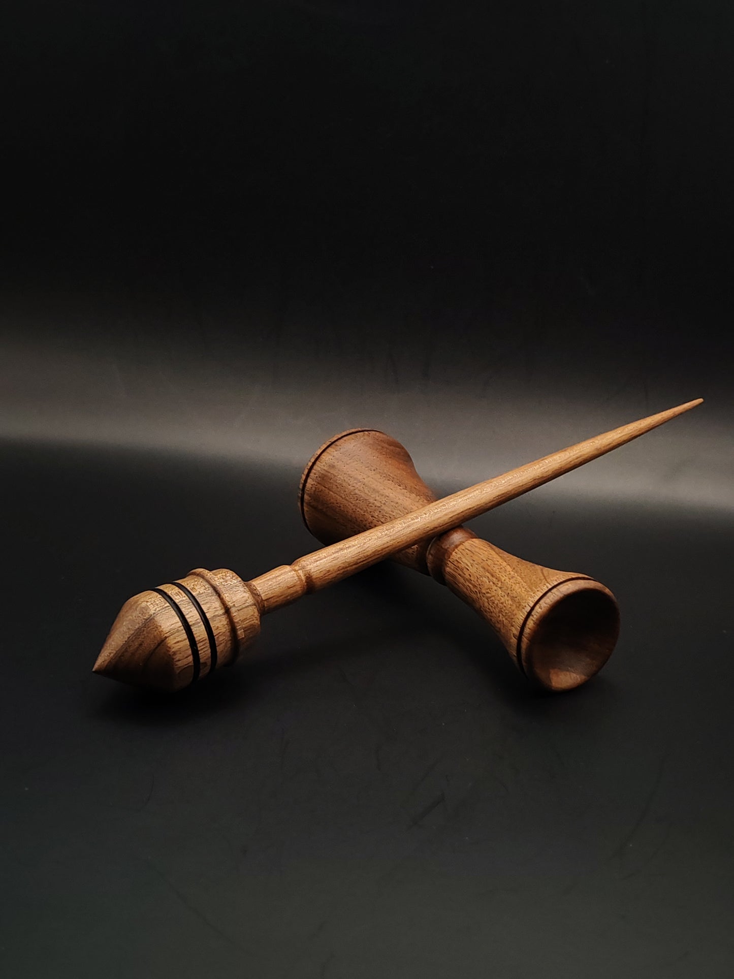 Support Spindle Set: Walnut Wood (25.5 cm / 10.04 in, 26 g / 0.92 oz) with Walnut Lap Support Bowl