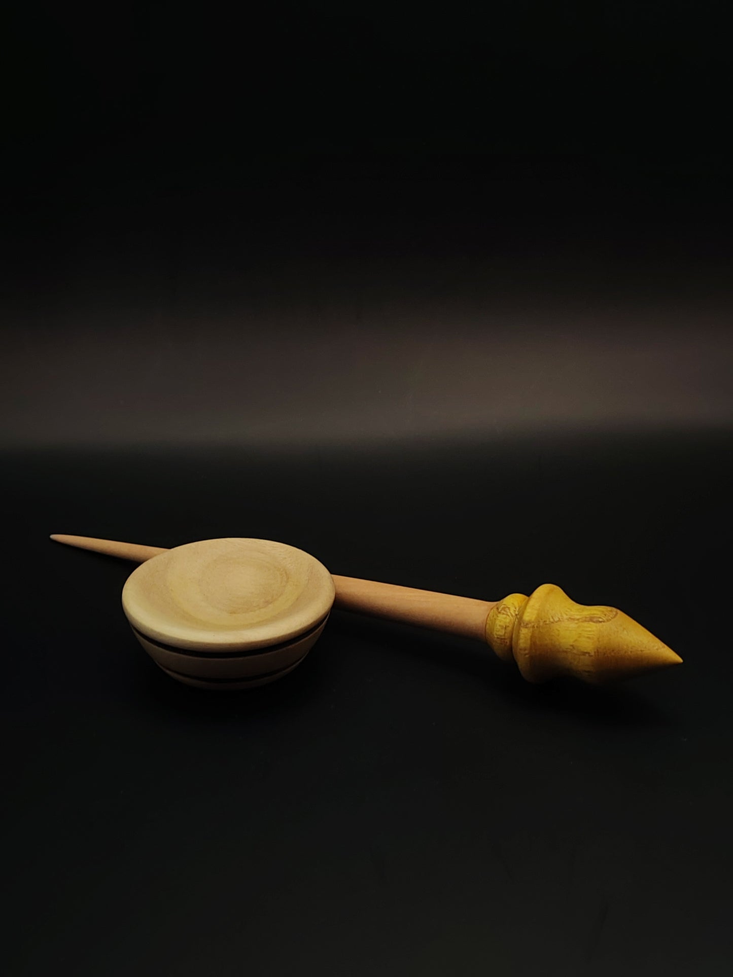 Mini Support Spindle Set: Mulberry Whorl & Pear Shaft (19.5 cm / 7.68 in, 10 g / 0.35 oz) with Pear Support Bowl