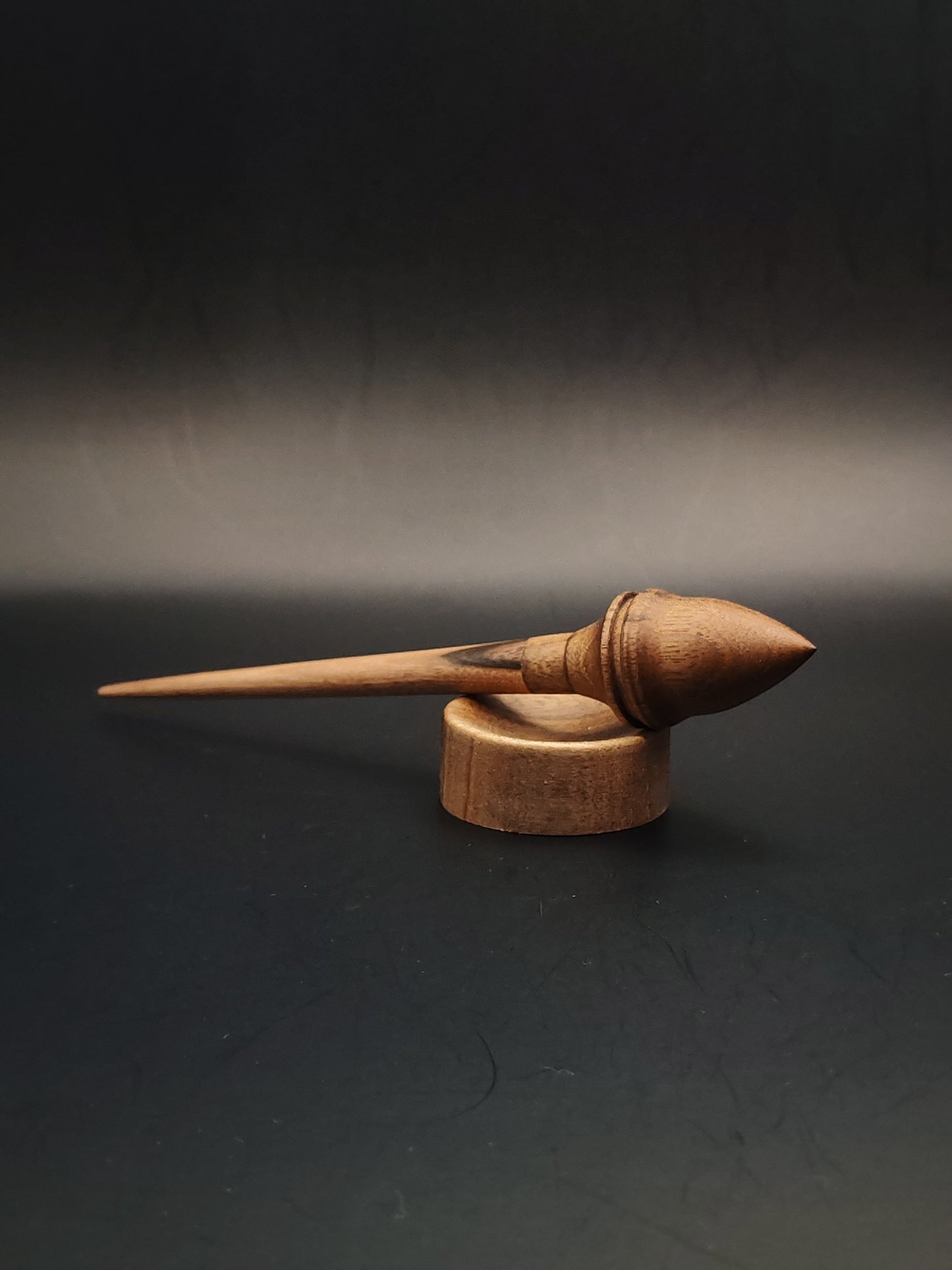 Mini Support Spindle Set: Walnut Wood (15.5 cm / 6.1 in, 9 g / 0.32 oz) with Tiny Walnut Support Bowl