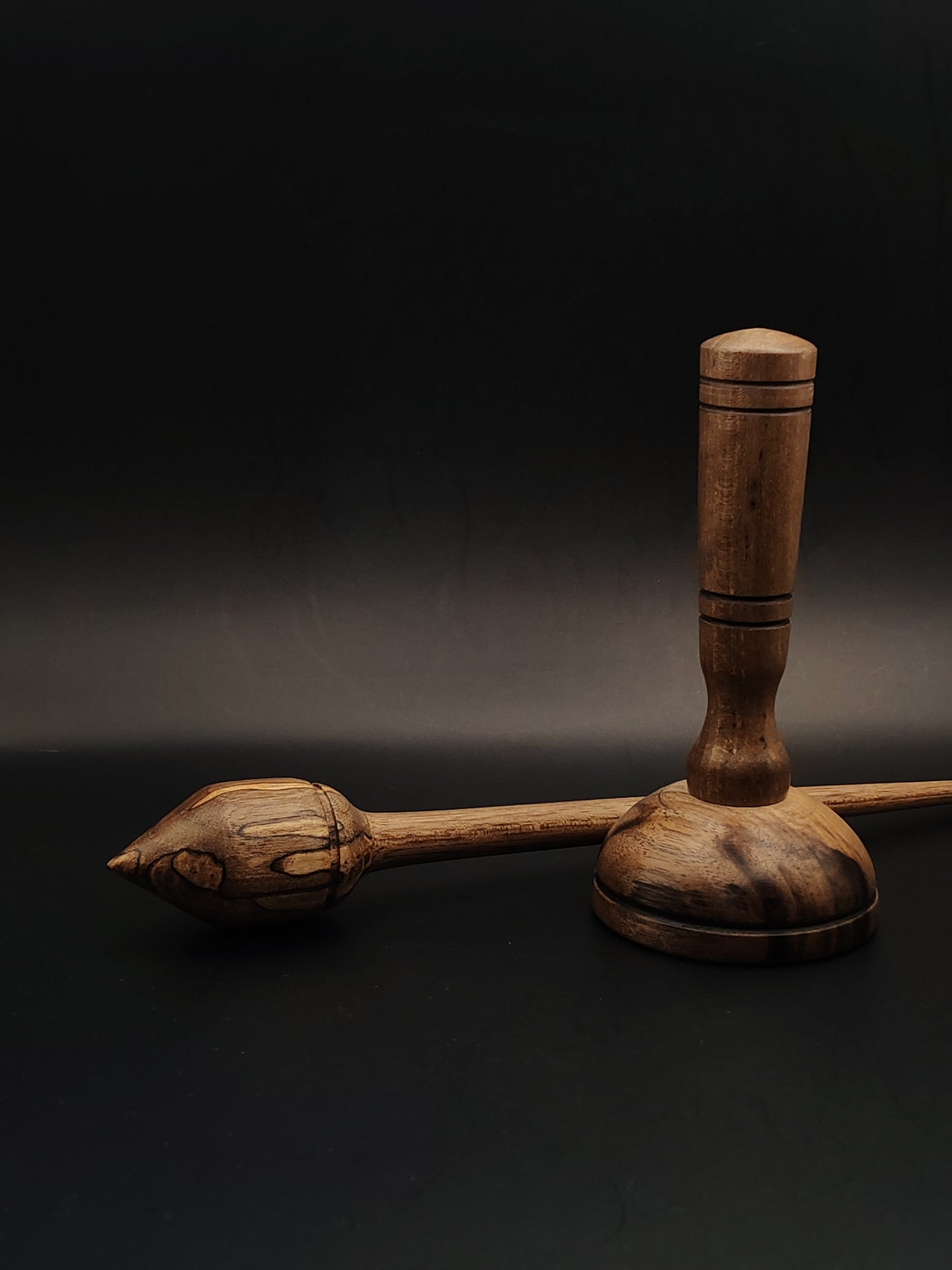Support Spindle Set: Walnut Wood (28 cm / 11.02 in, 26 g / 0.92 oz) with Walnut Lap Support Bowl