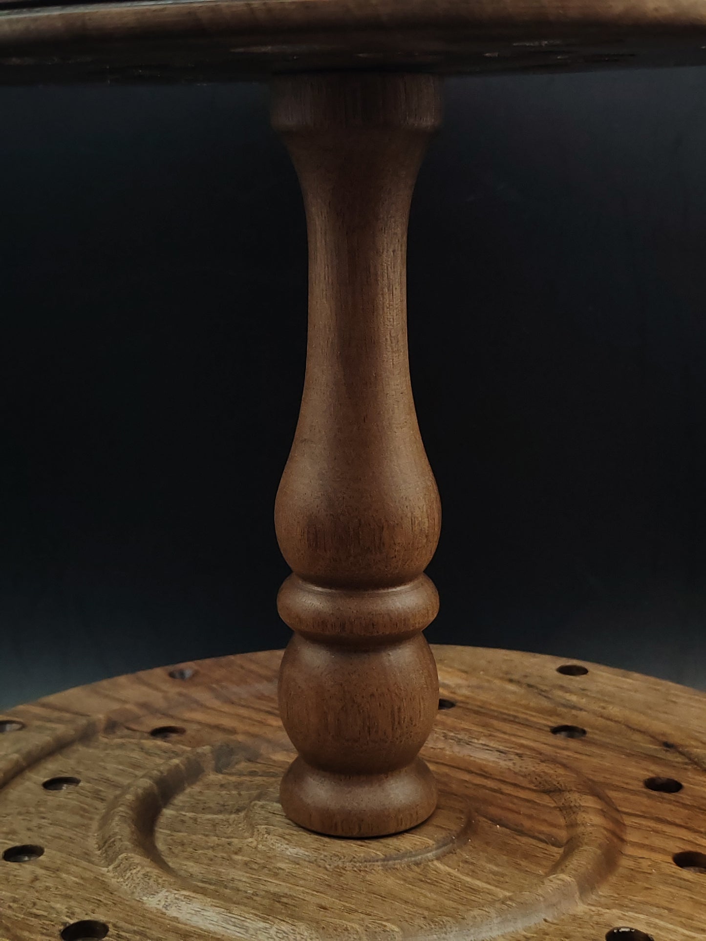 Walnut Spindle Stand – 24-Spindle Organizer for Drop & Support Spindles | Solid Walnut Display Rack for Fiber Artists | Organic Wax Finish | Kravelli