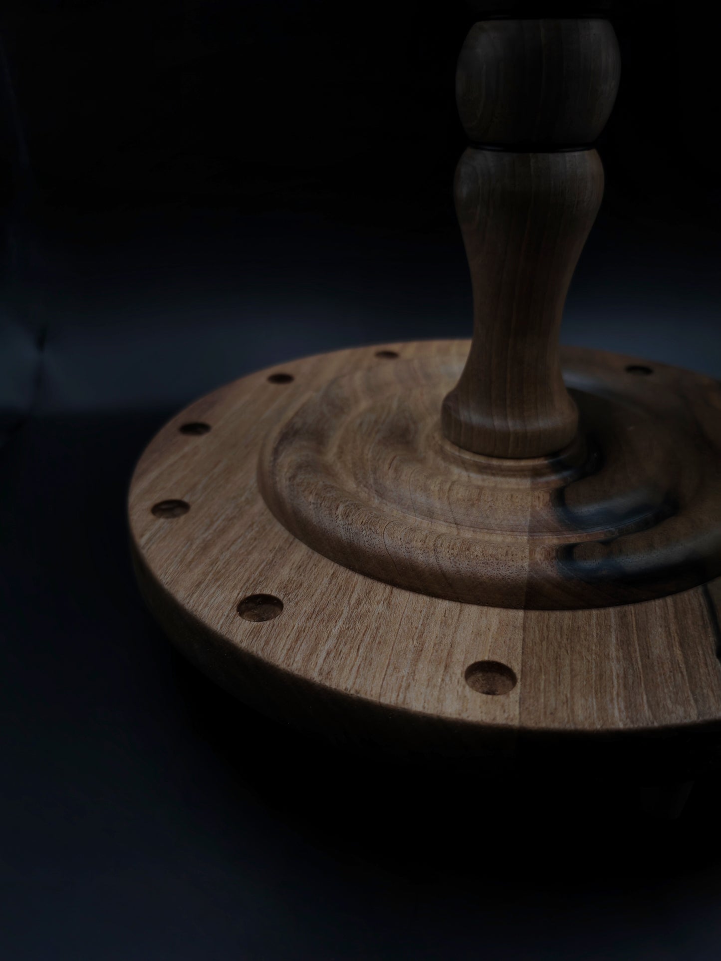 Crafted Walnut Spindle Organizer with Oak Accent – 12 Spindle Capacity (17 cm / 6.69 in Spacing)