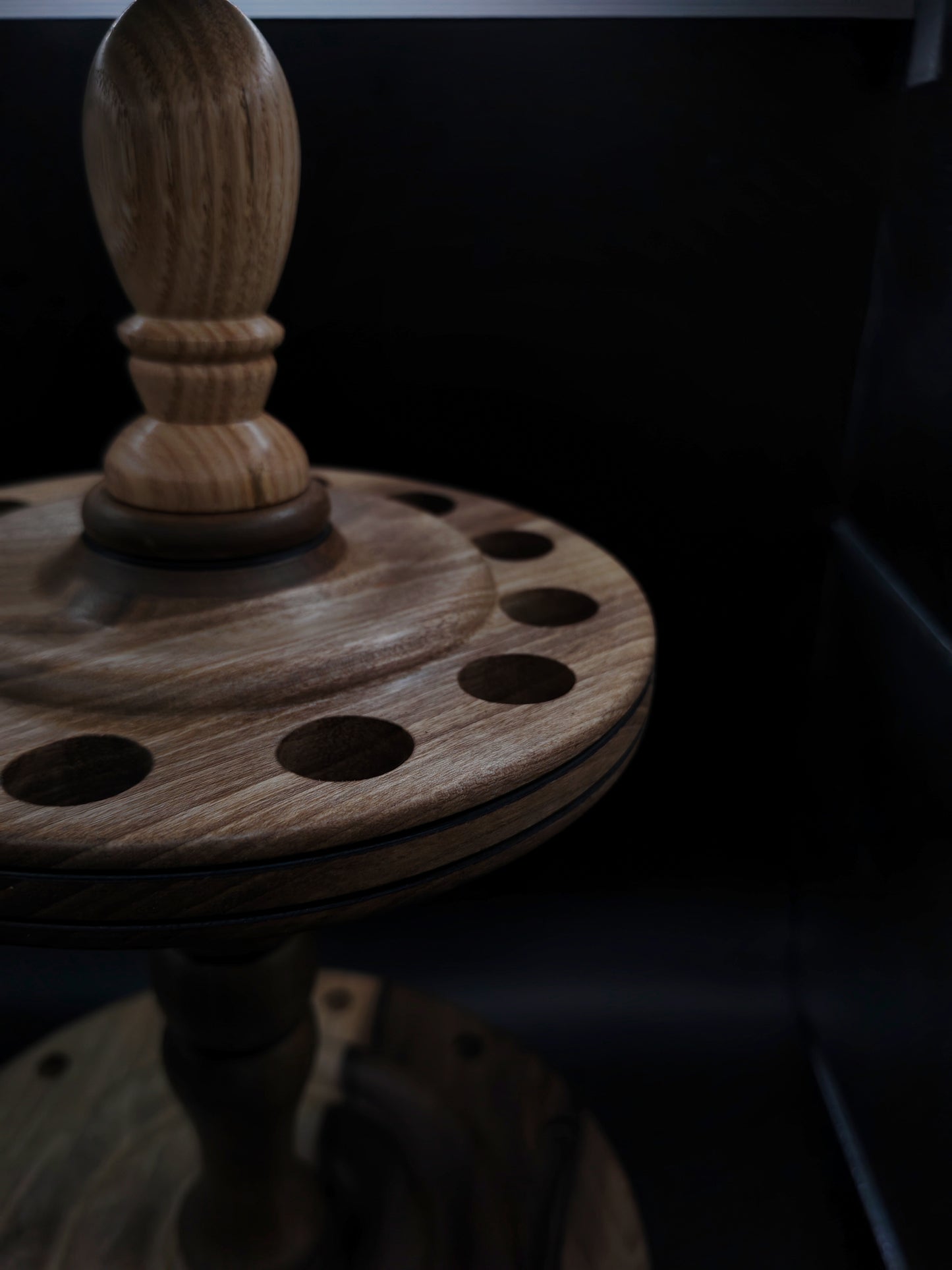 Crafted Walnut Spindle Organizer with Oak Accent – 12 Spindle Capacity (17 cm / 6.69 in Spacing)