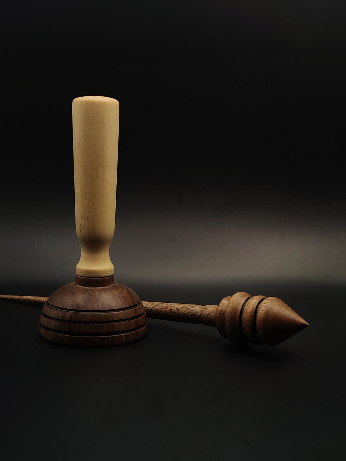 Support Spindle Set: Walnut (25 cm / 9.84 in, 20 g / 0.71 oz) with Apple & Walnut Lap Support Bowl