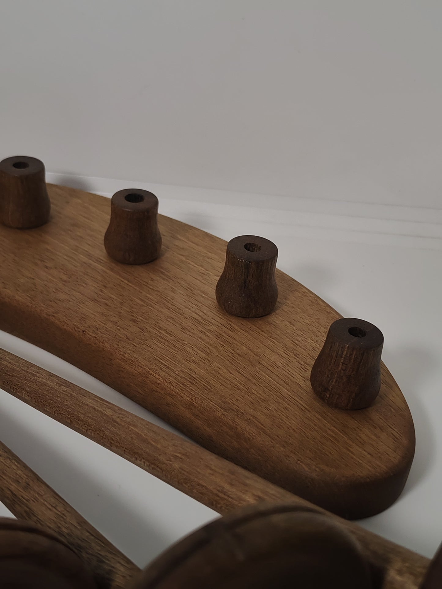 5-Piece Walnut Drop Spindle Collection with Stand | Organic Wax Finish | Spinning & Plying Set | Handmade by Kravelli