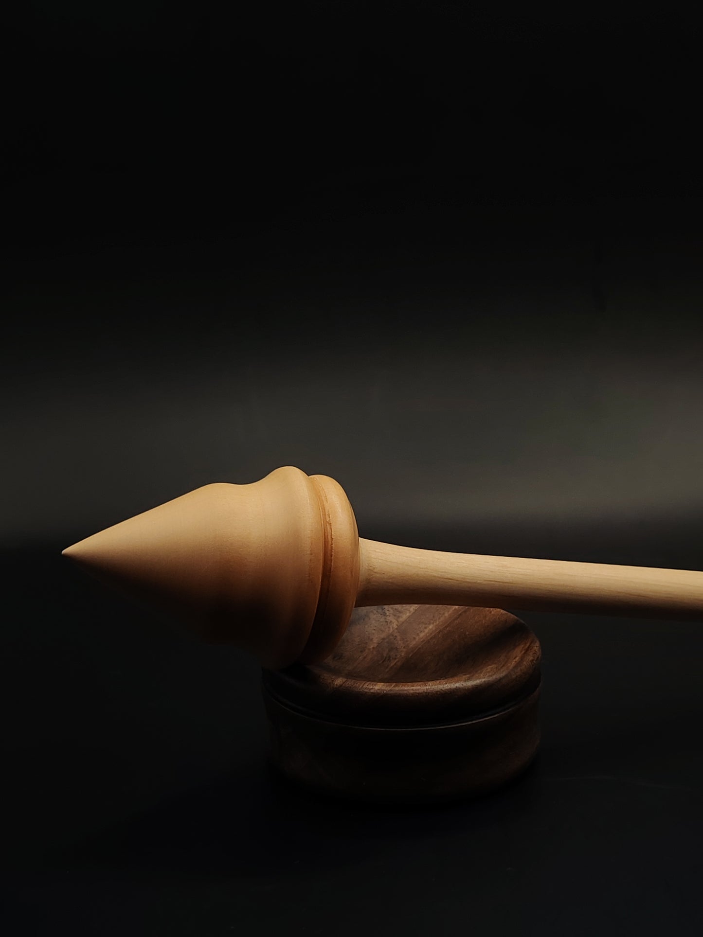Support Spindle Set: Pear Whorl & Apple Shaft (28 cm / 11.02 in, 29 g / 1.02 oz) with Walnut Support Bowl