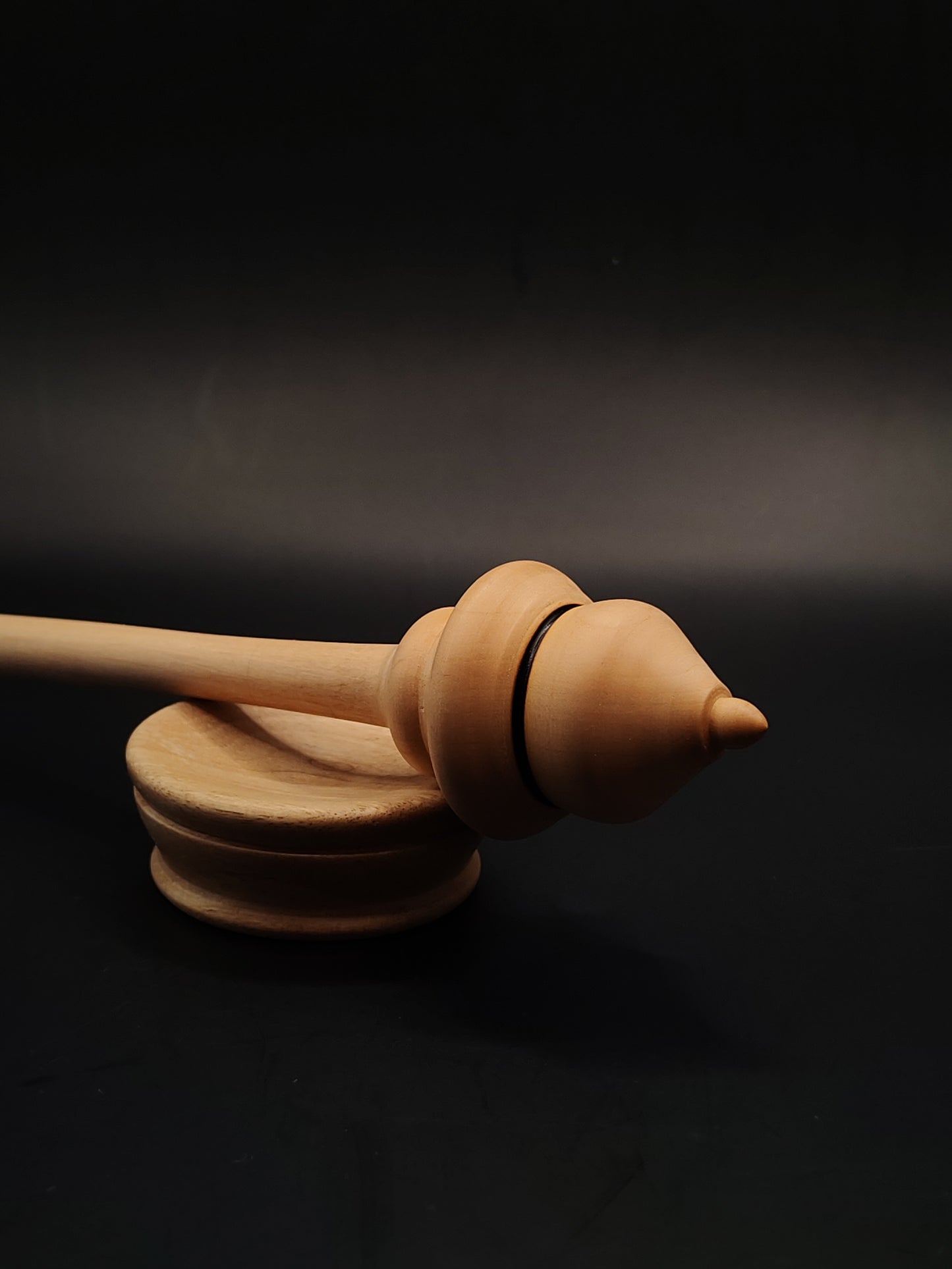 Pear Wood Support Spindle Set with Oak Bowl | 28cm, 25g Hand-Turned Spindle | Organic Wax Finish