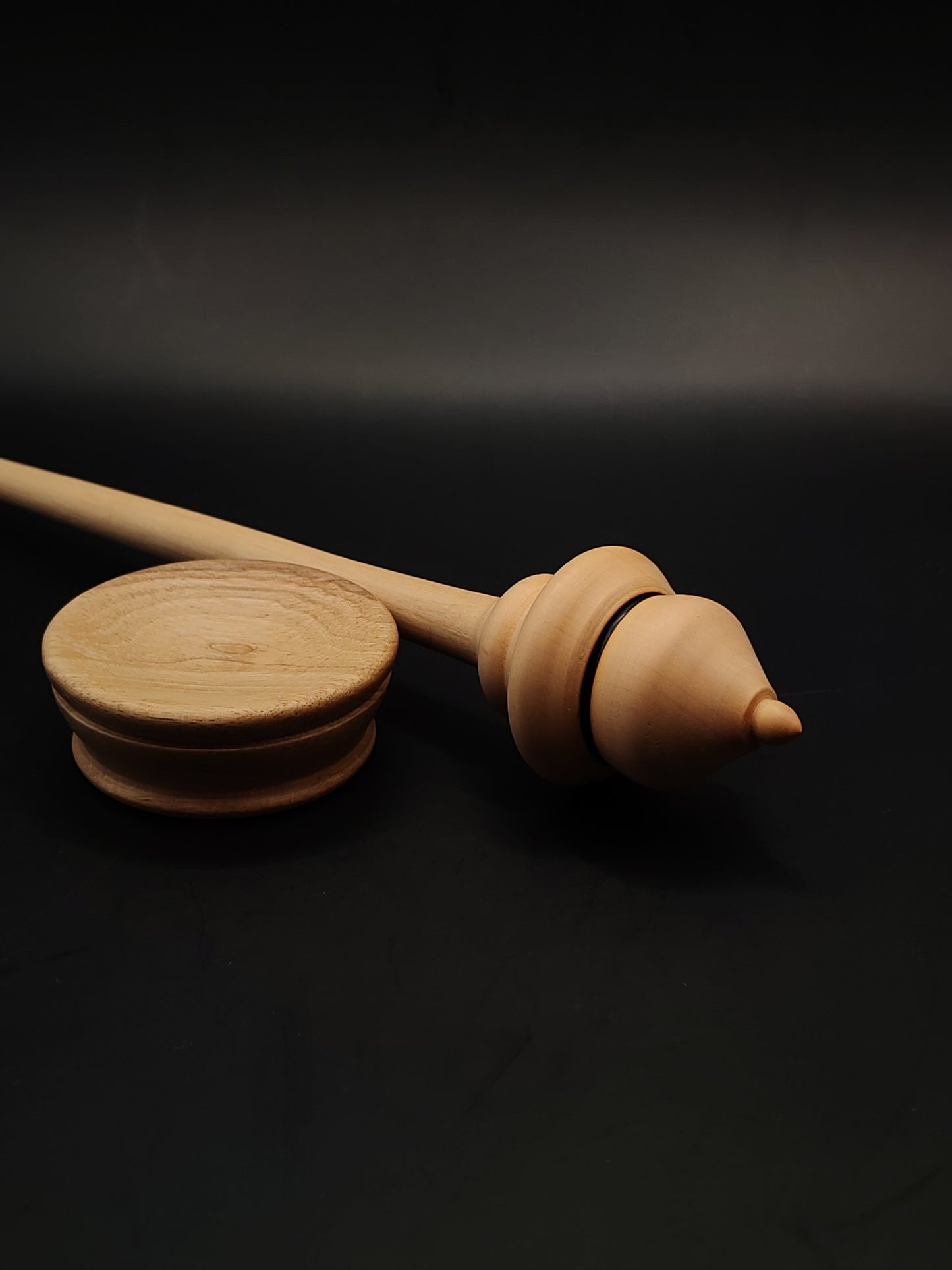 Pear Wood Support Spindle Set with Oak Bowl | 28cm, 25g Hand-Turned Spindle | Organic Wax Finish