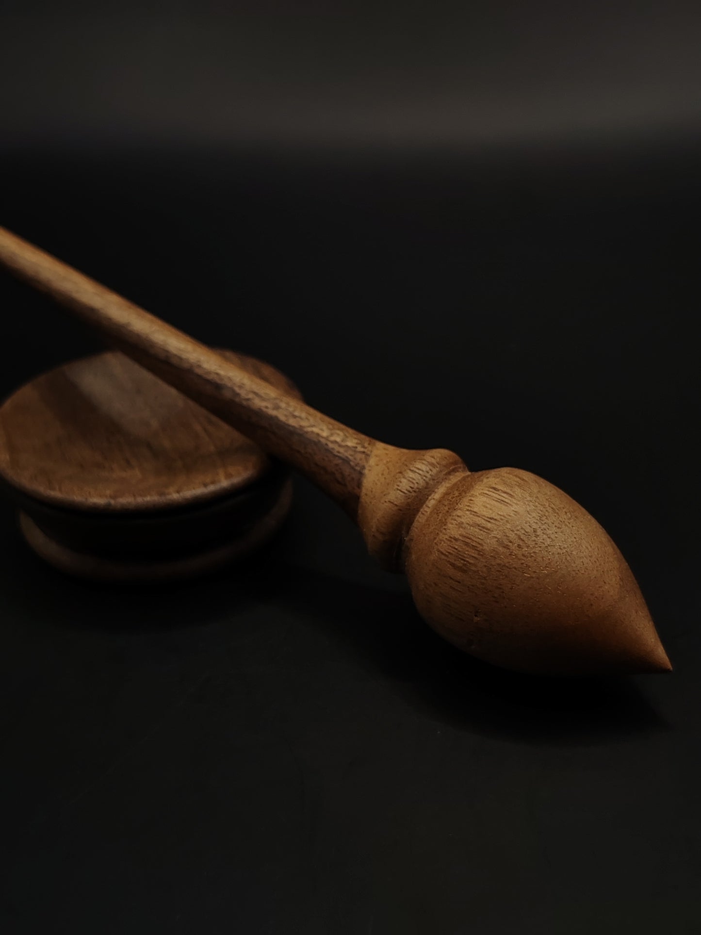 Mini Support Spindle for Yarn Spinning – 10g / 16.5cm with Walnut Bowl | Compact & Portable Spinning Tool