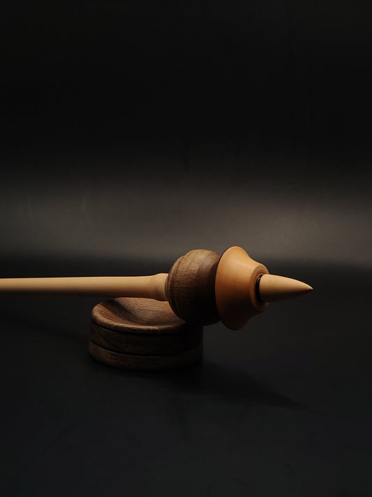 Walnut & Pear Wood Support Spindle | 27.5cm, 25g | Handcrafted Spinning Tool