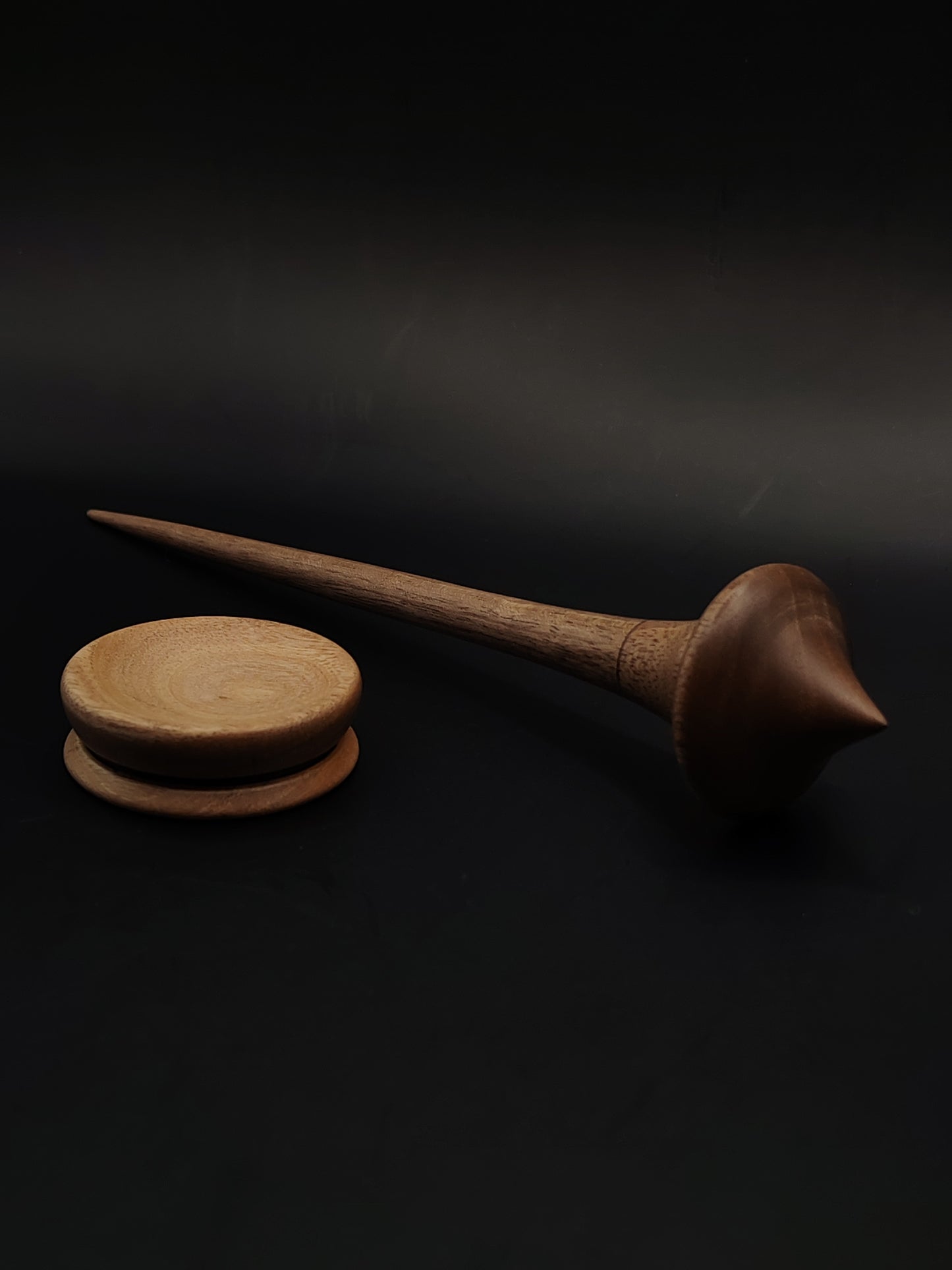 Support Spindle Set: Walnut (20.5 cm / 8.07 in, 19 g / 0.67 oz) with Grey Walnut Support Bowl