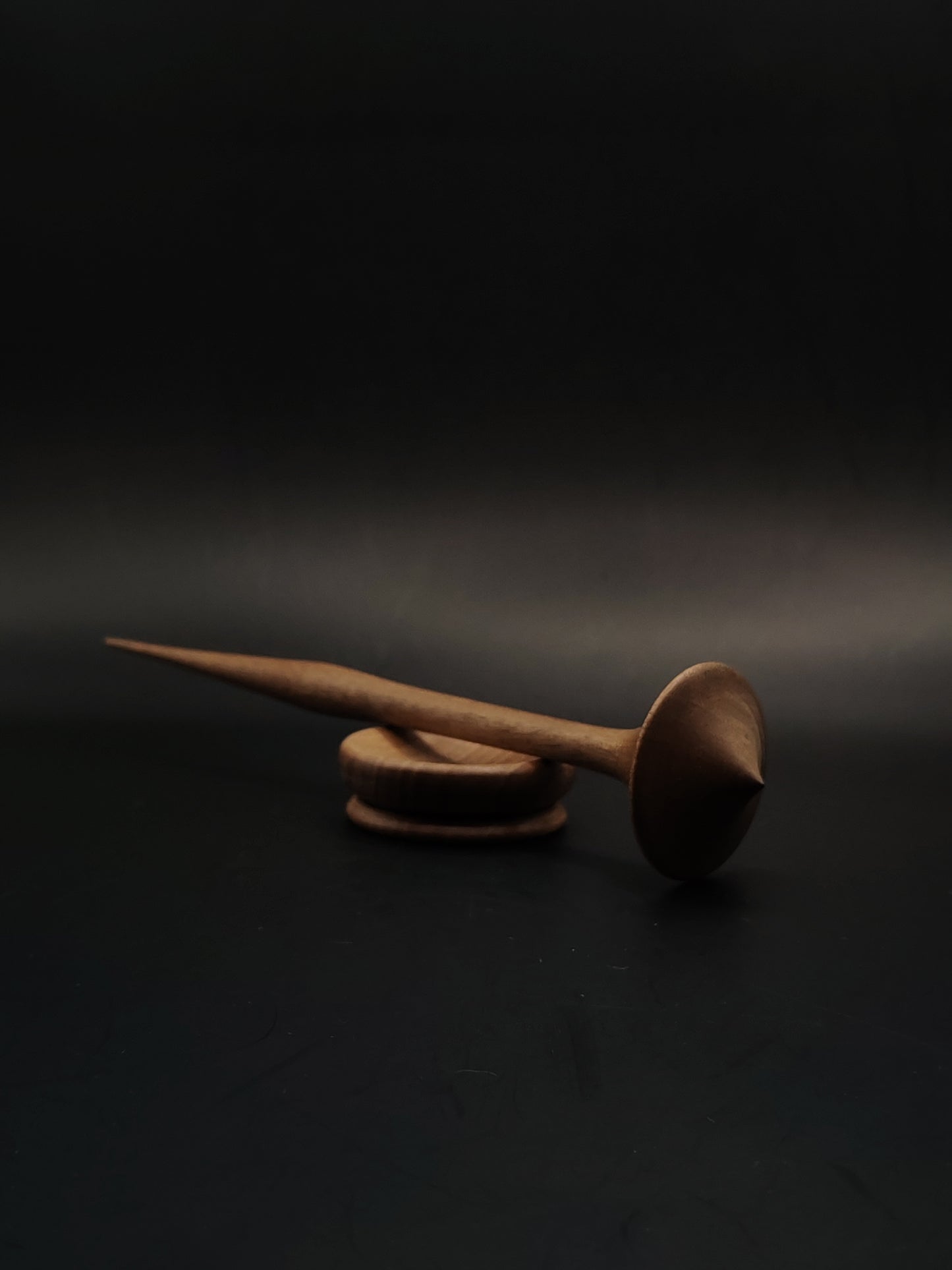 Support Spindle for Yarn Spinning – Walnut Wood (13 g, 20.5 cm) with Walnut Support Bowl | Lightweight Artisan Set by Kravelli