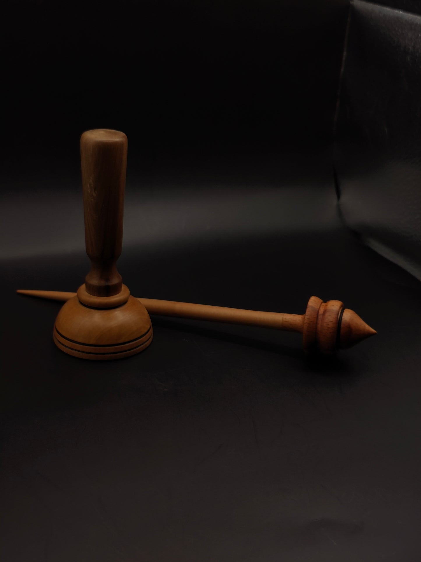 Support Spindle – Beech Whorl & Pear Shaft, 25.5 cm / 10″, 23 g + Lap Bowl