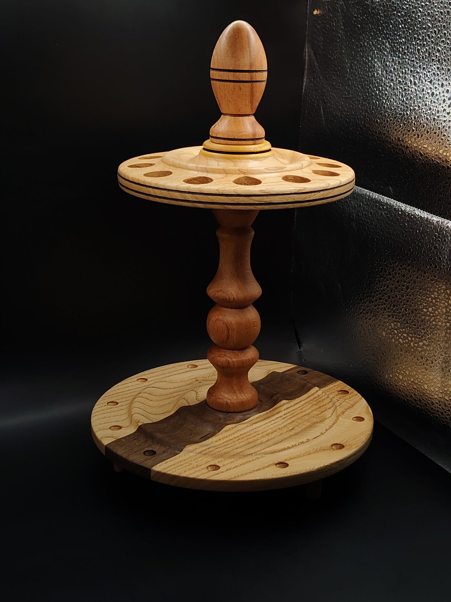 Spindle Stand for 12 Spindles – Chestnut & Walnut, Organizer