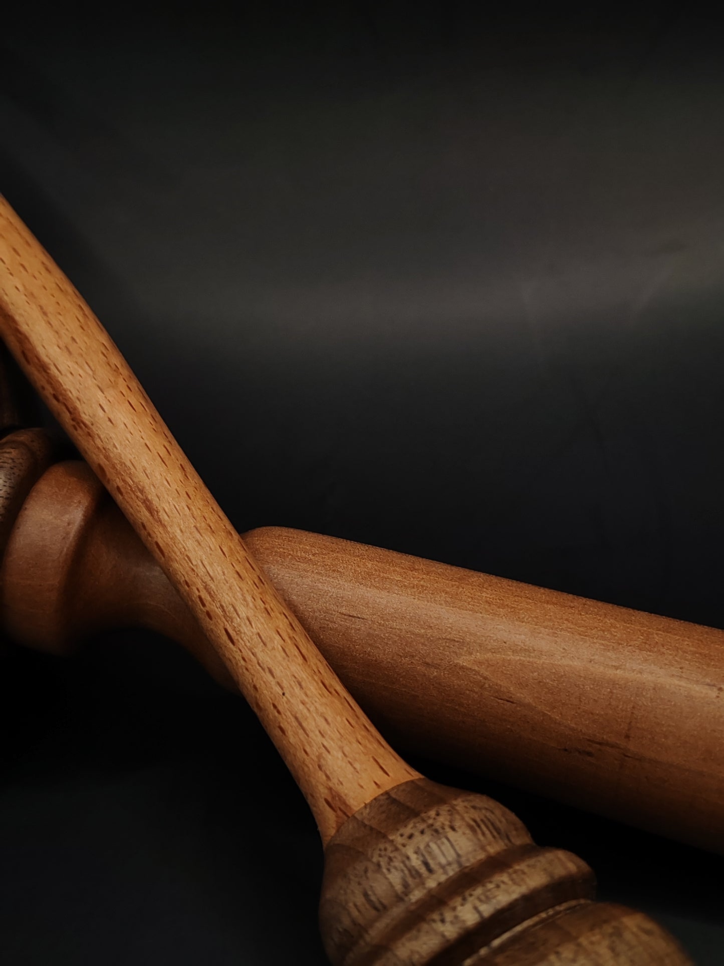 Support Spindle – Beech Shaft & Walnut Whorl, 25.5 cm / 10″, 26 g + Bowl