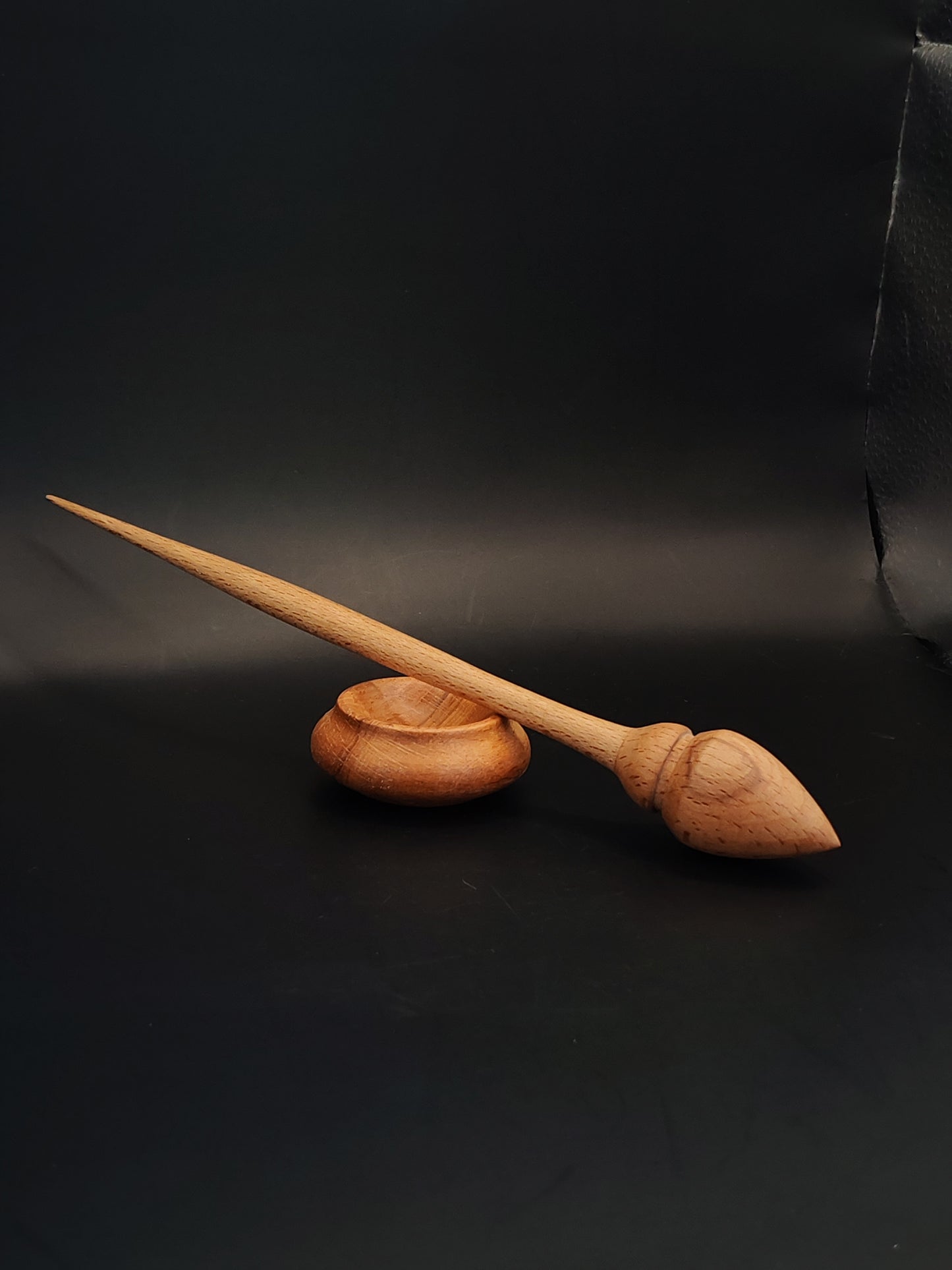 Support Spindle – Beech Wood, 24.5 cm / 9.6″, 17 g + Beech Bowl