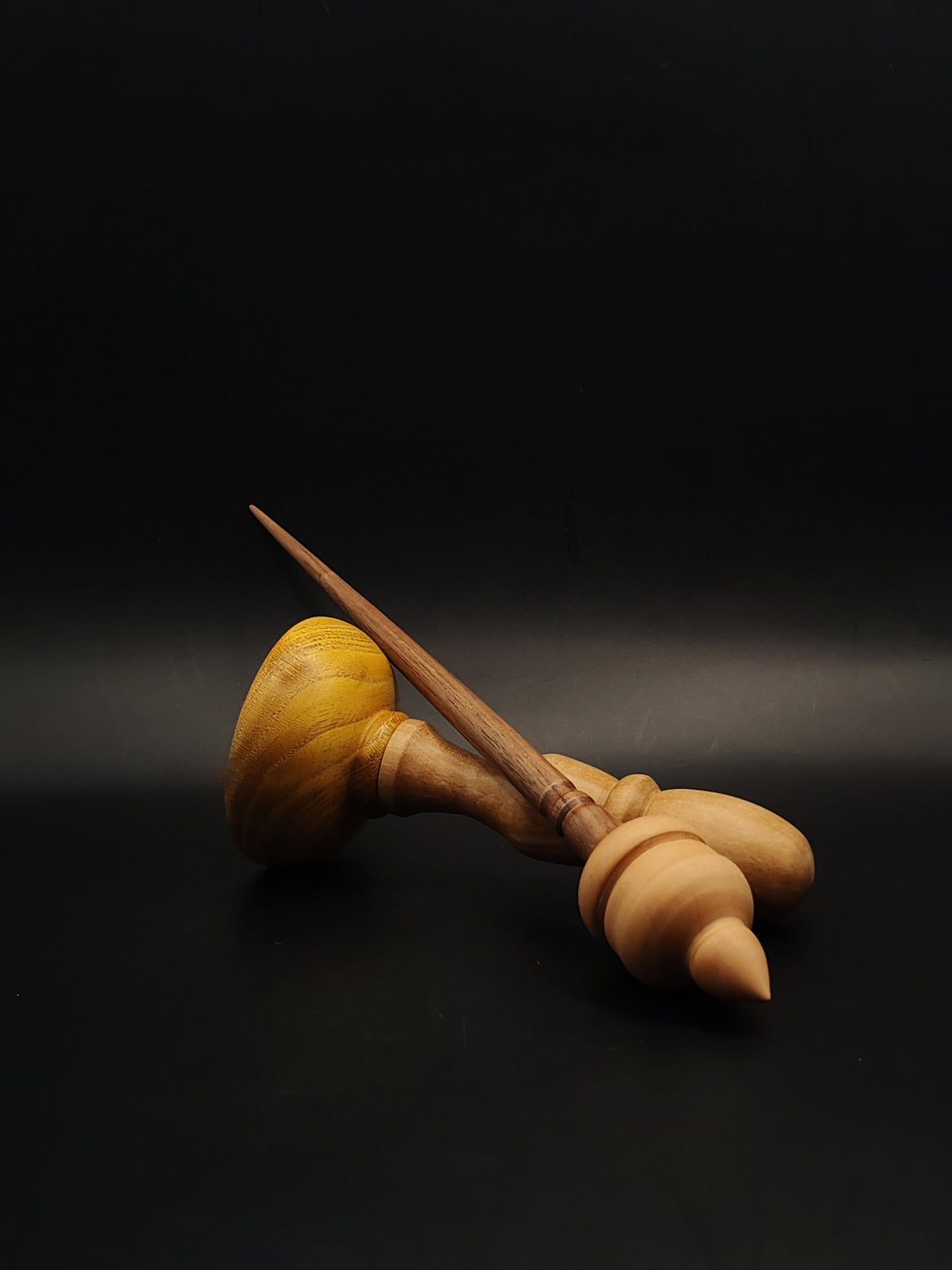 Support Spindle – Walnut Shaft & Ash Whorl, 25.5 cm / 10″, 23 g + Lap Bowl