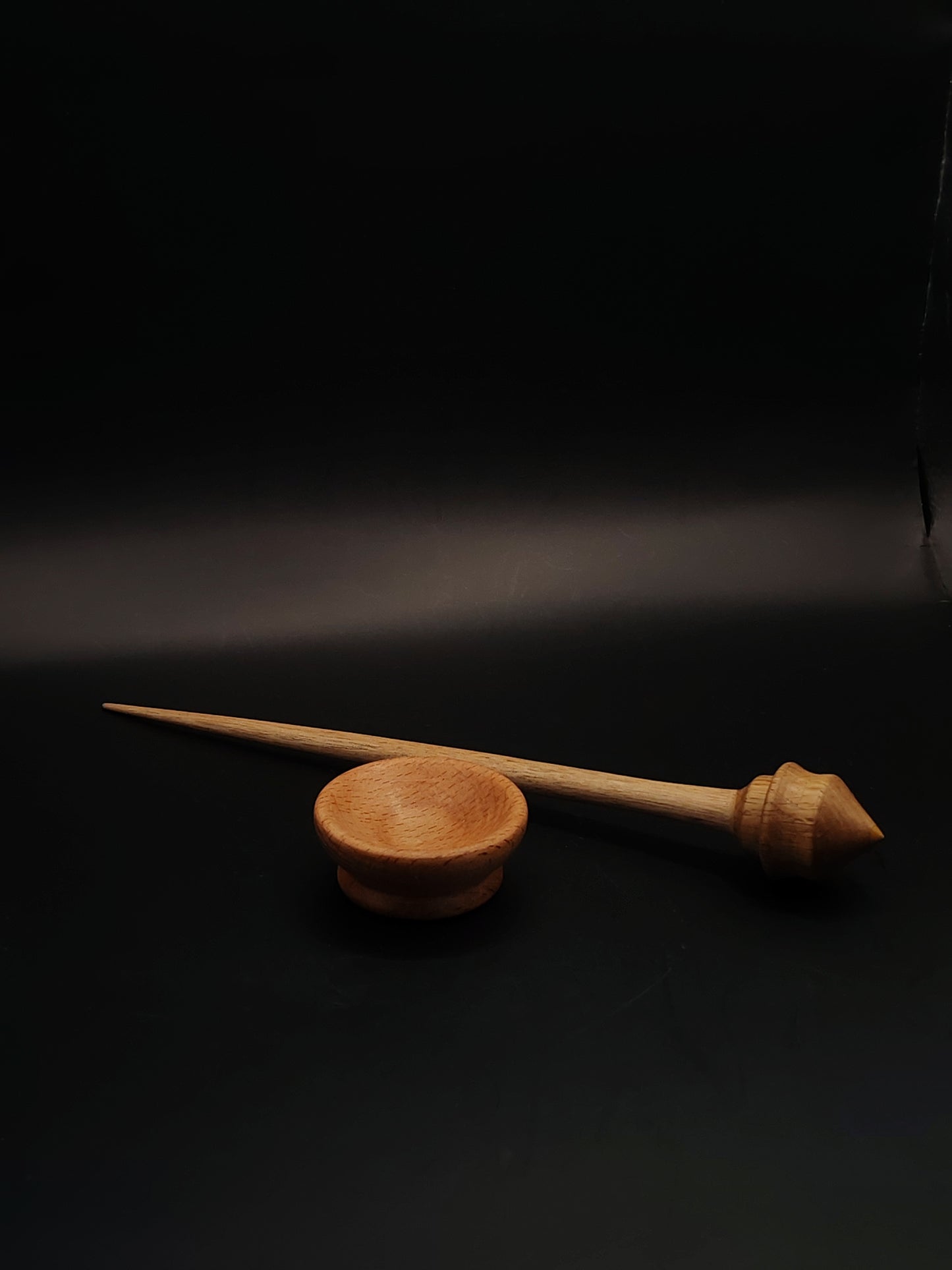 Support Spindle for Yarn Spinning – Walnut & Apple, 27 cm (10.6″), 23 g, Bowl Set