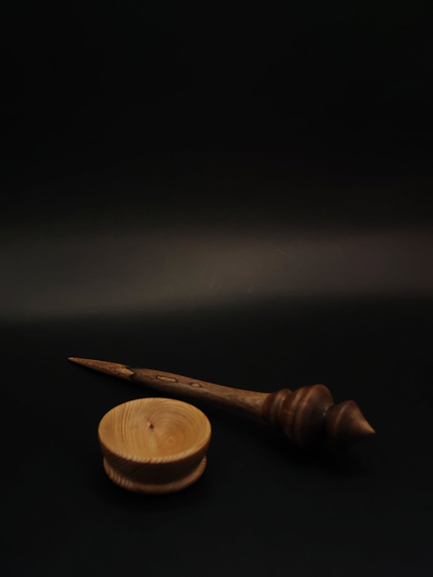 Mini Support Spindle for Yarn Spinning – Walnut, 16.5 cm (6.5″), 10 g Bowl