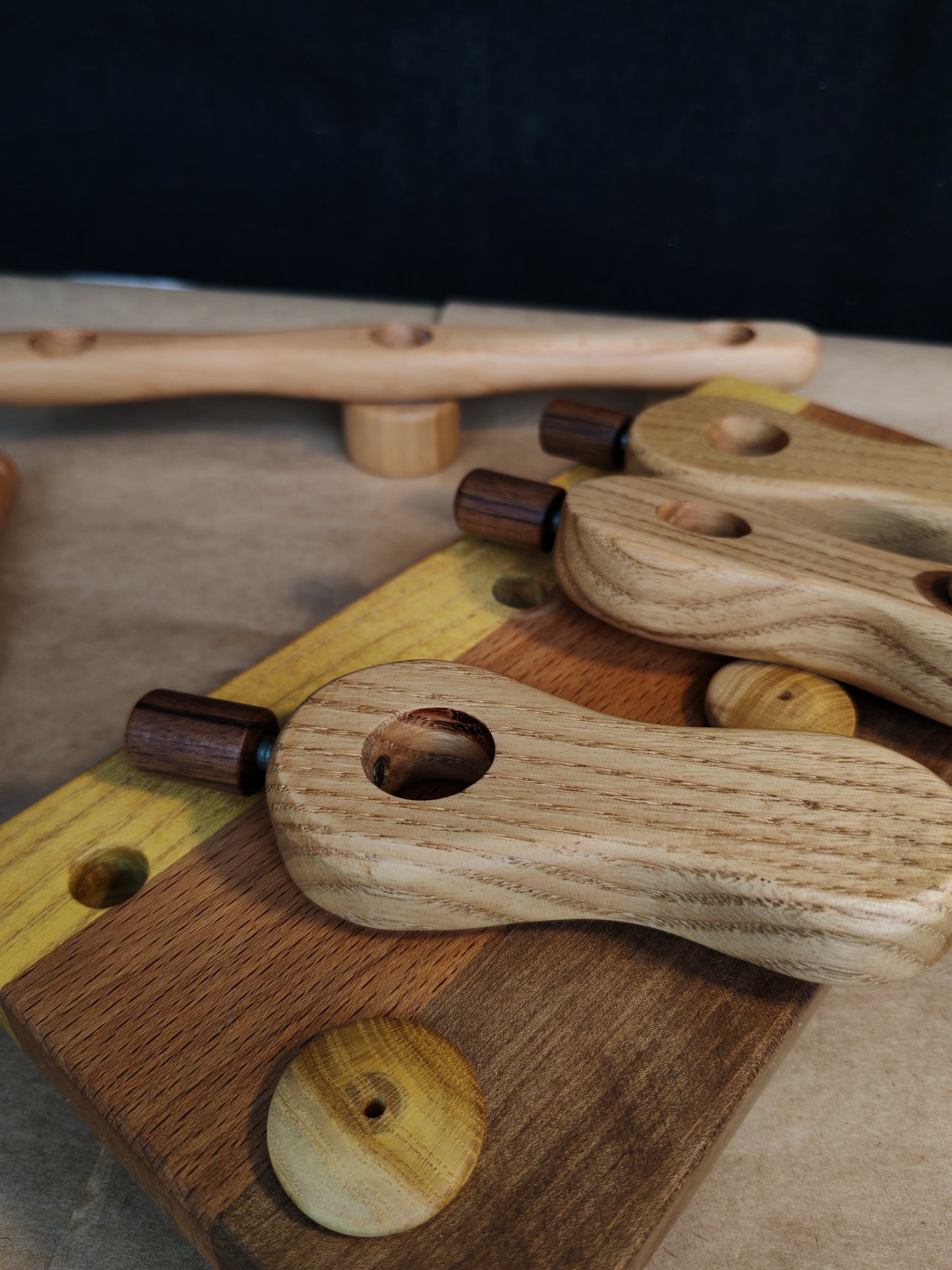 Lazy Anna Support Spindle Plying Tool Wooden Lazy Kate for 3 Ply Yarn