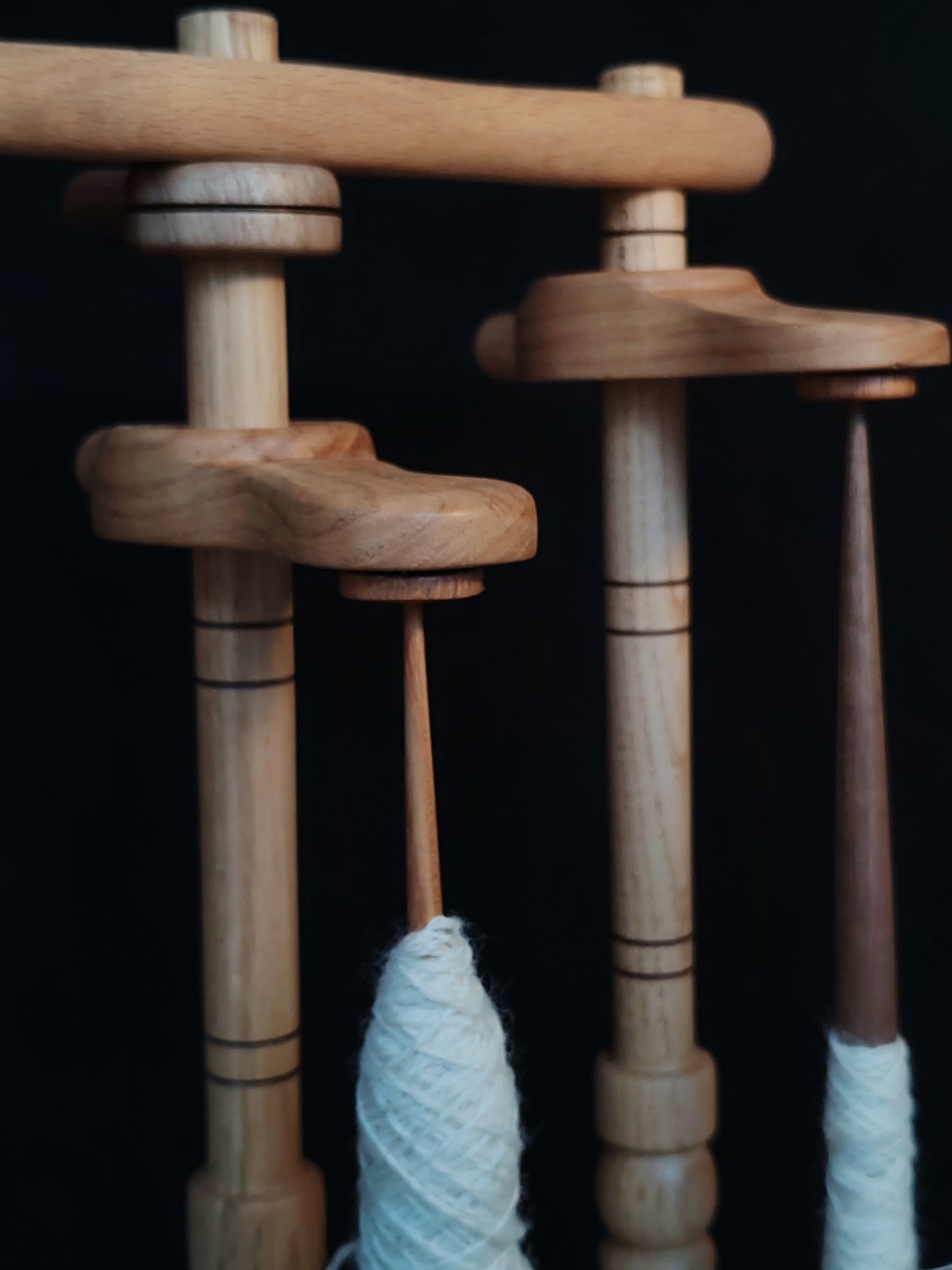 Lazy Anna Support Spindle Plying Tool Wooden Lazy Kate for 3 Ply Yarn