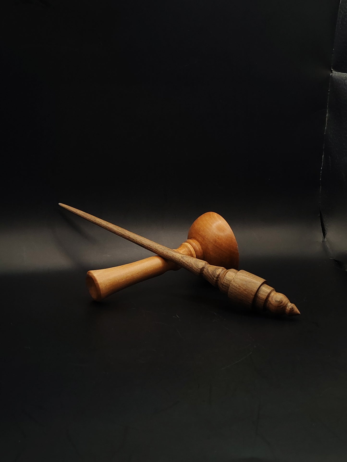 Support Spindle Set 23g Walnut Yarn Spinning Tool with Pear Lap Support Bowl