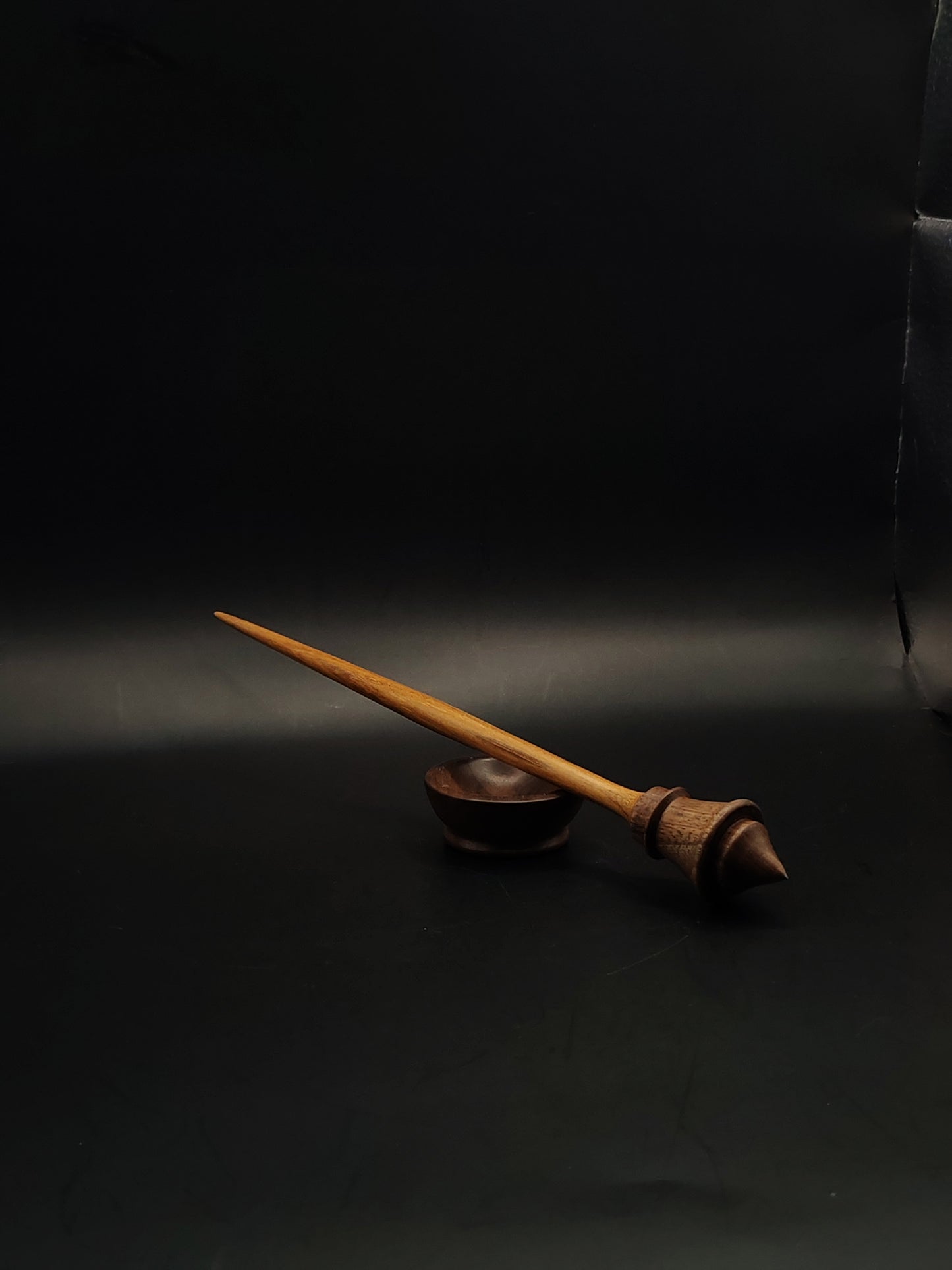 Support Spindle Set 18g Yarn Spinning Tool Oak Shaft Walnut Whorl Walnut Bowl