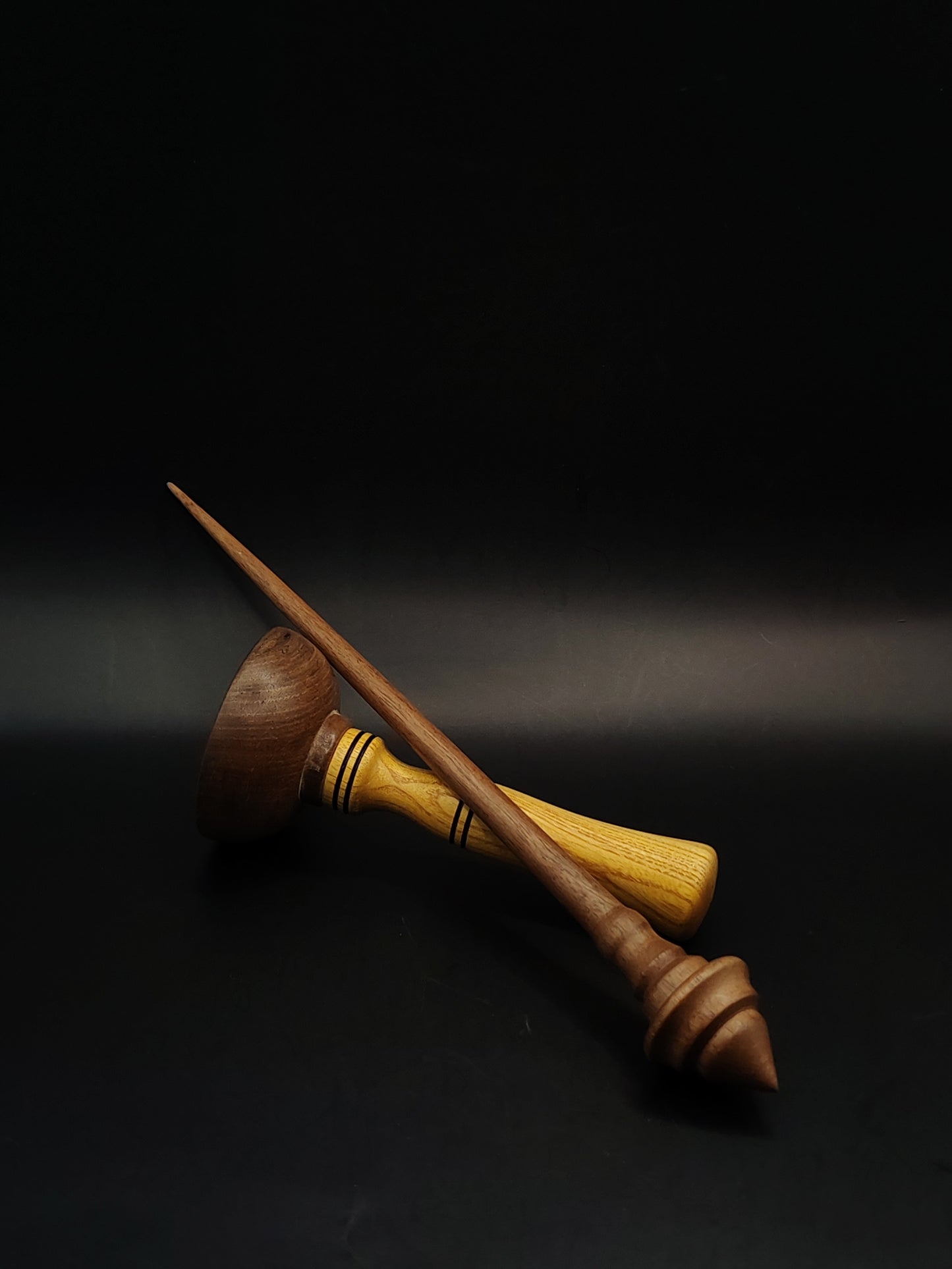 Support Spindle Set 15g Walnut Yarn Spinning Tool with Mulberry Walnut Lap Bowl