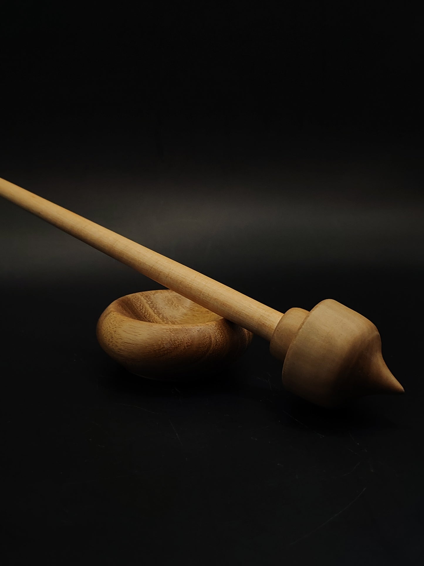 Support Spindle Set 18g Yarn Spinning Tool Apple Shaft Pear Whorl Acacia Bowl