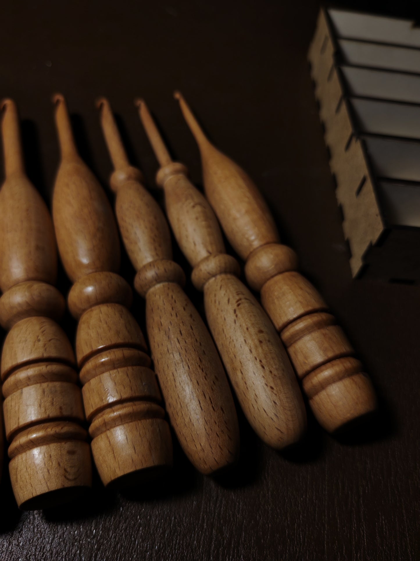 Handmade Crochet Hook Kit Wooden Crochet Needles with Beech Storage Case
